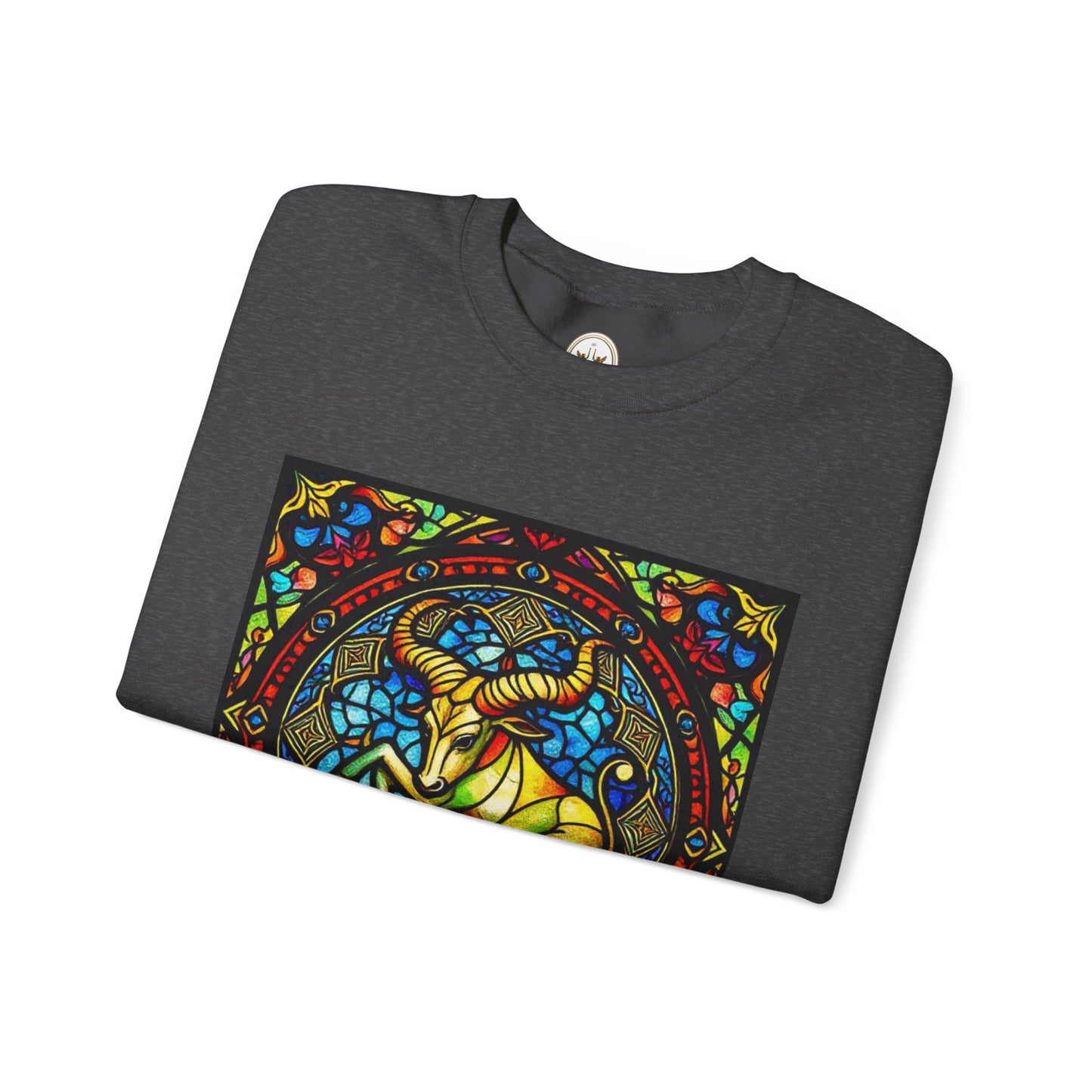 Unisex Heavy Blend™ Crewneck Sweatshirt, Glass, Taurus Zodiac Design