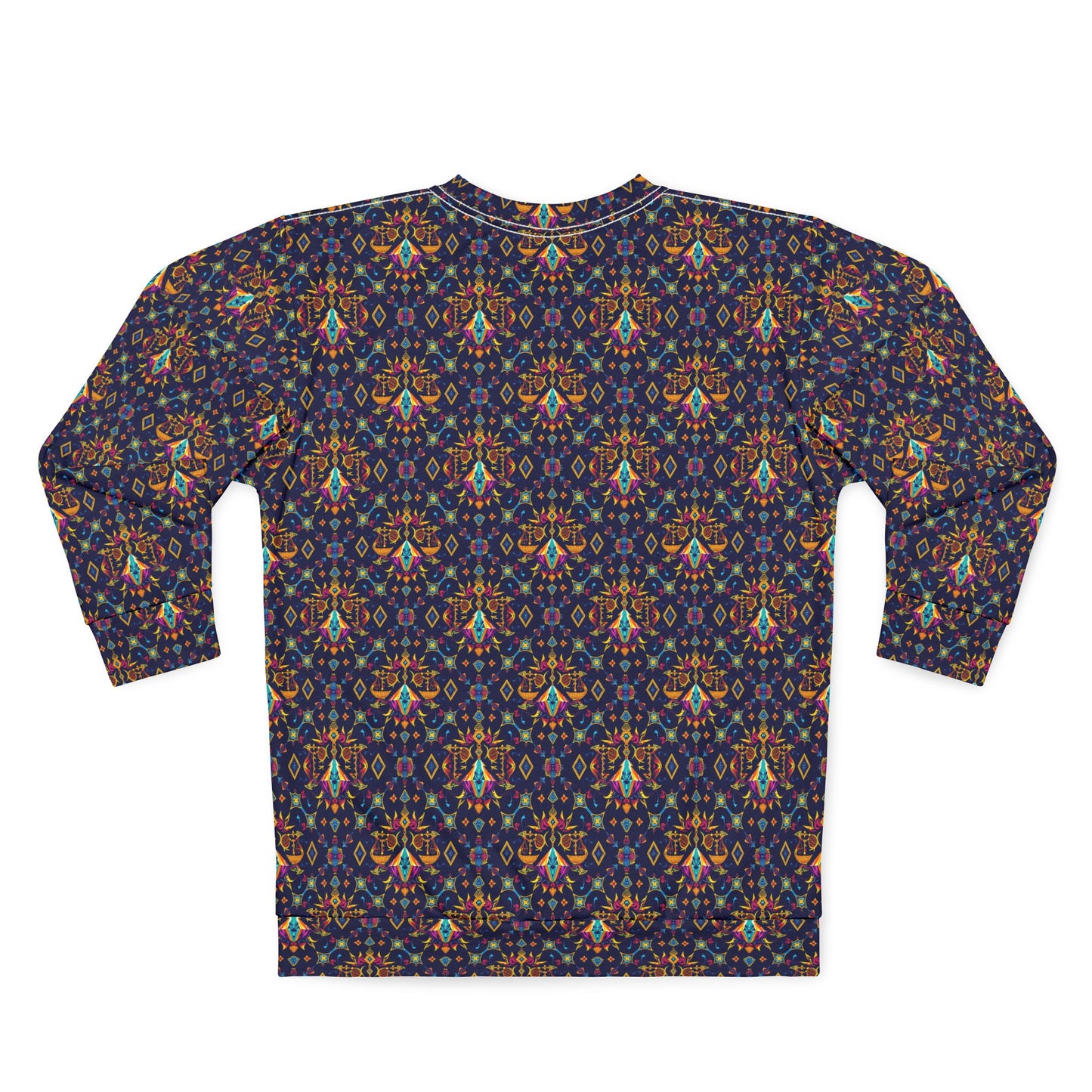 Unisex Sweatshirt (AOP), Libra, Zodiac v1, Jewel Pattern