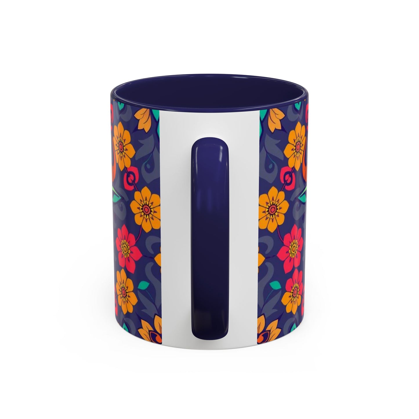 Accent Coffee Mug, Taurus, Zodiac. Flower Pattern, (11, 15oz)