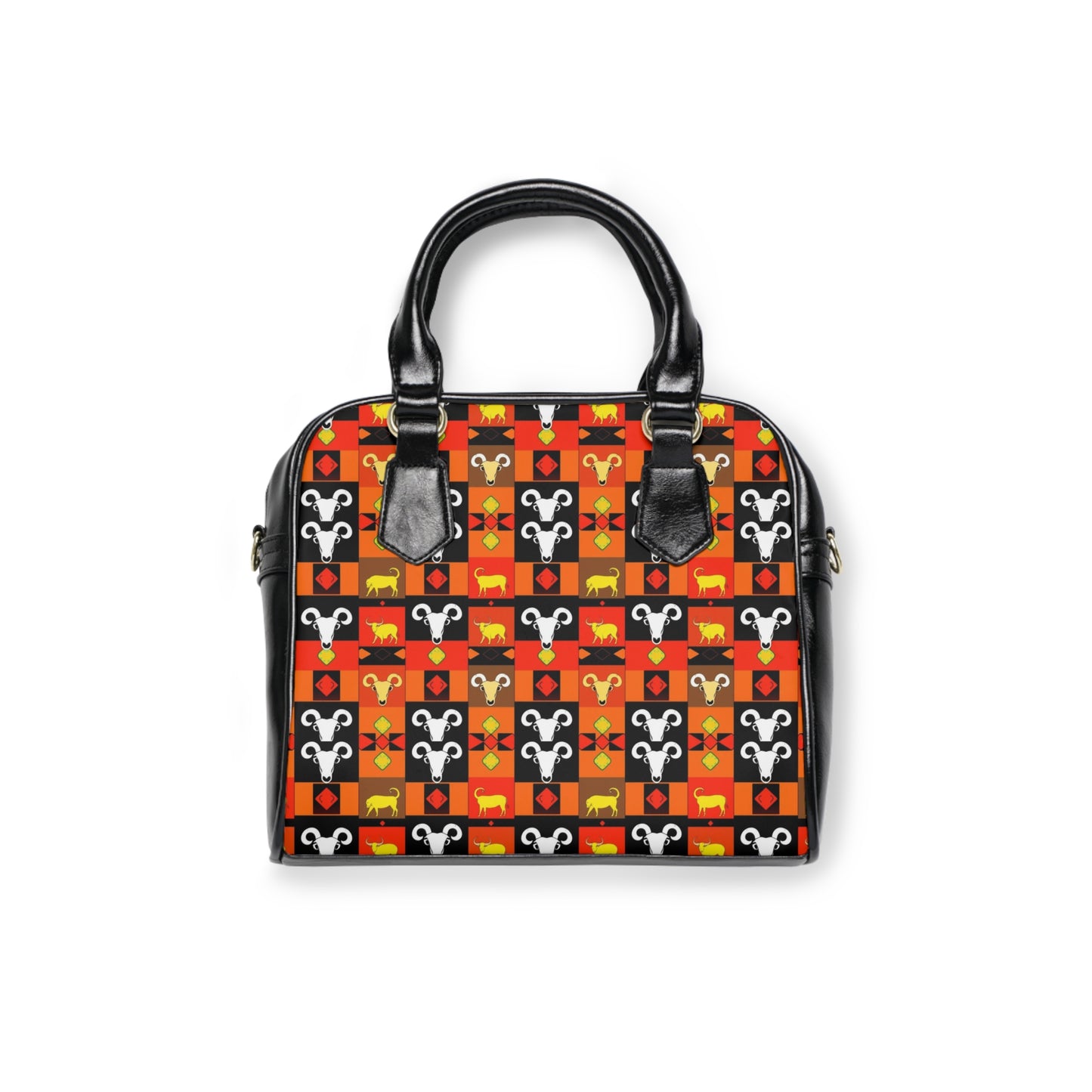 Shoulder Handbag, Taurus, Zodiac v2, Shapes Pattern