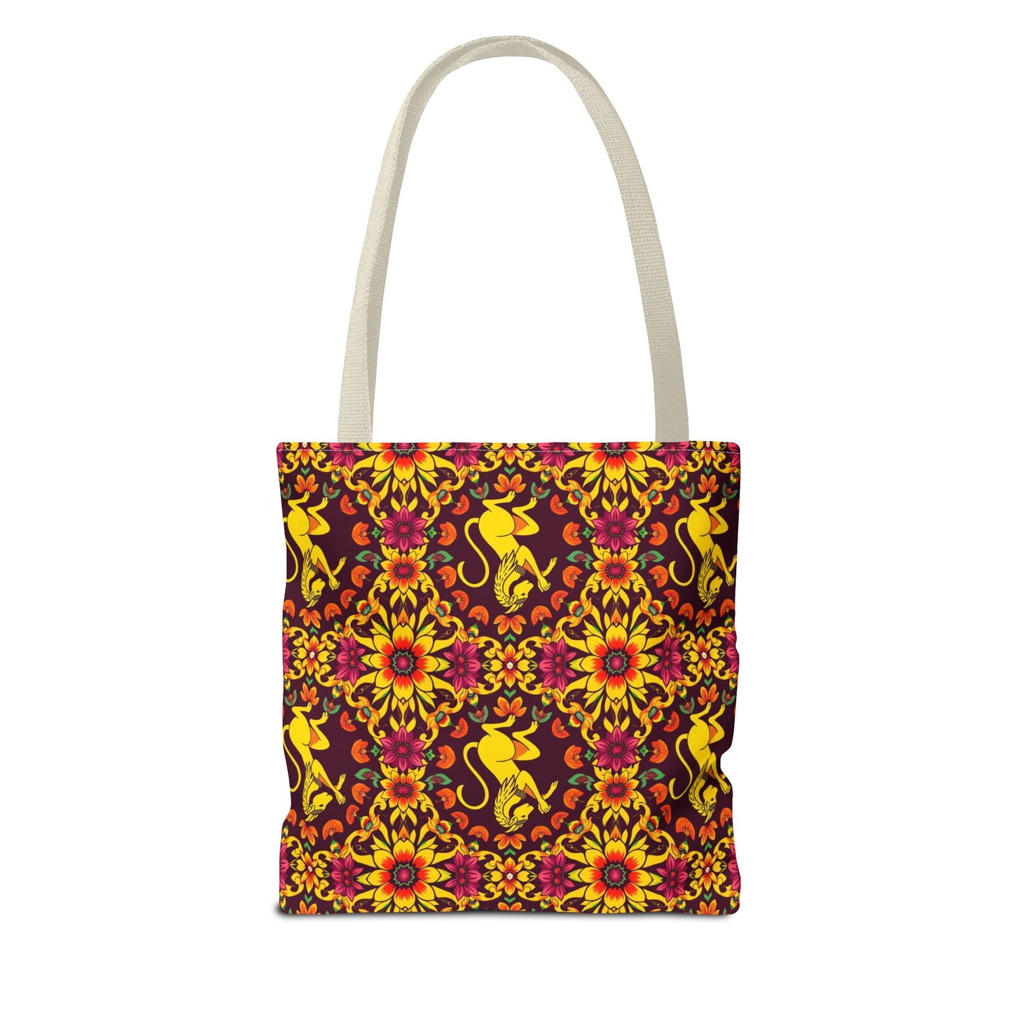 Tote Bag (AOP), Virgo, Zodiac v2, Flower Pattern