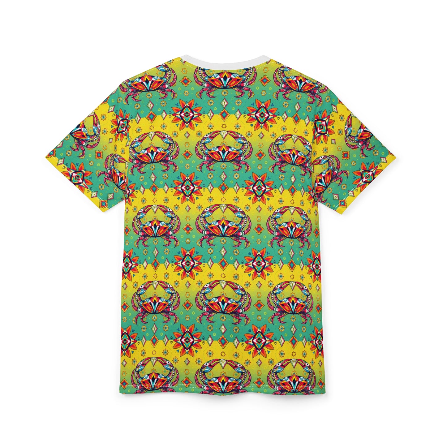 Unisex Cut & Sew T-Shirt, (AOP), Cancer, Zodiac v3, Jewels Pattern