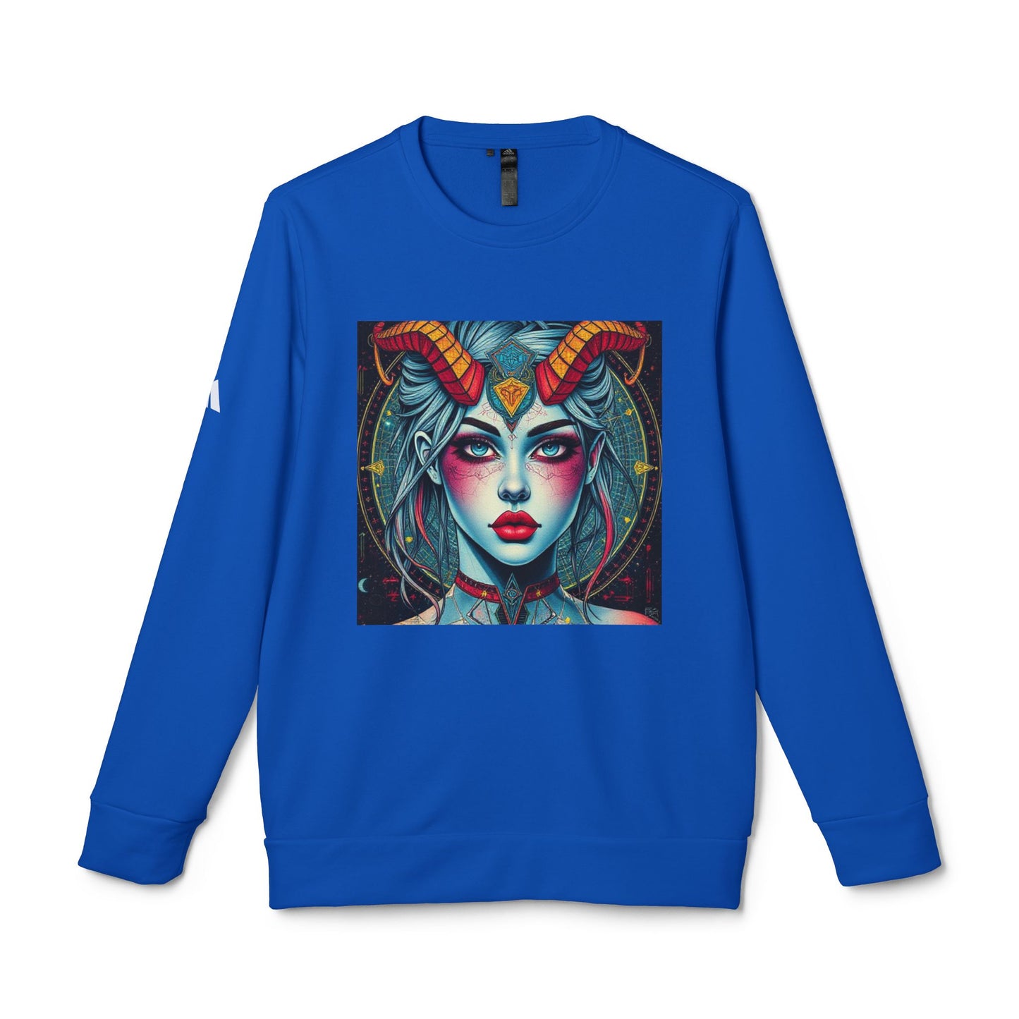 Adidas, Unisex Fleece Crewneck Sweatshirt, Capricorn, Pop Art, Zodiac