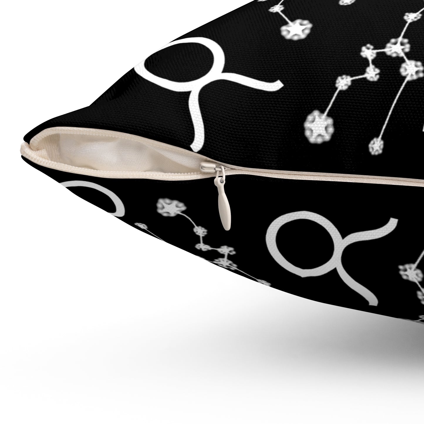 Zodiac Spun Polyester Square Pillow Taurus Zodiac Sign Black Pillow
