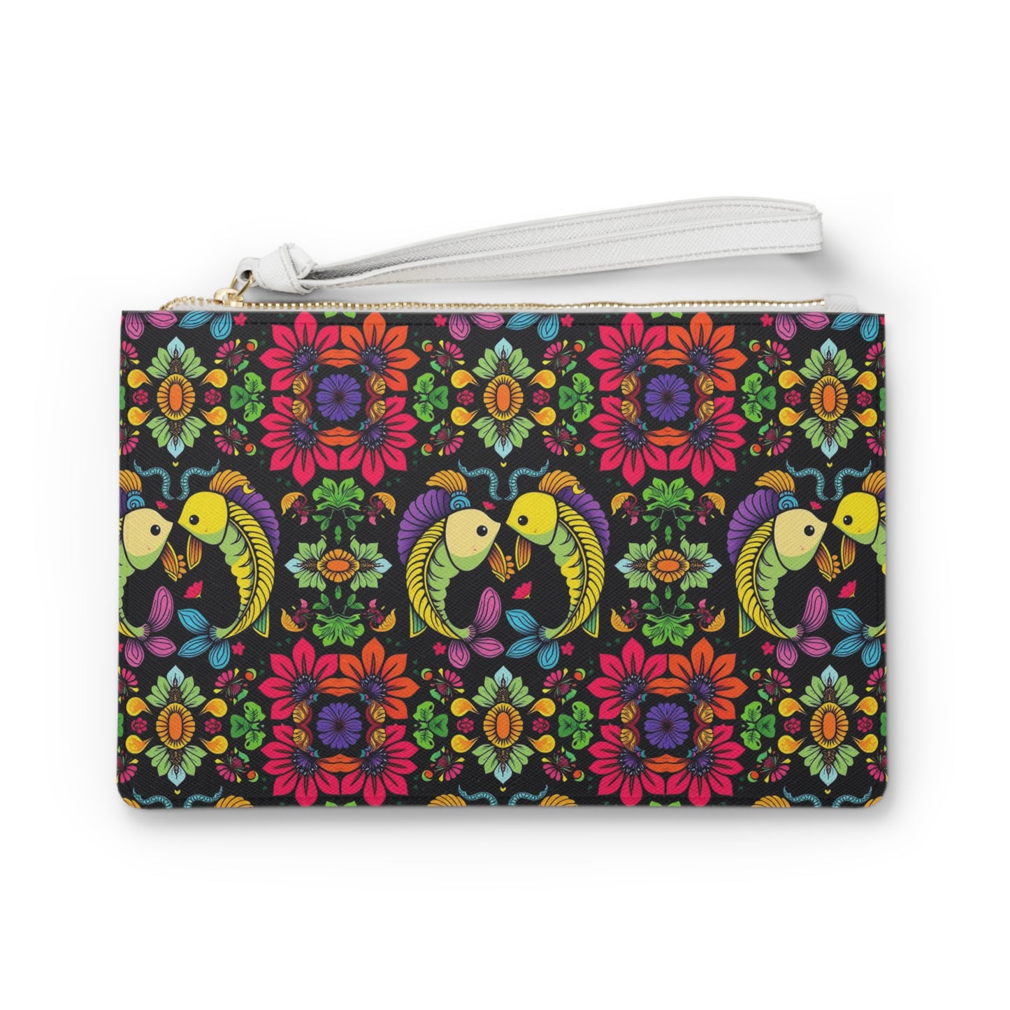 Clutch Bag, Pisces, Zodiac, Flower Pattern