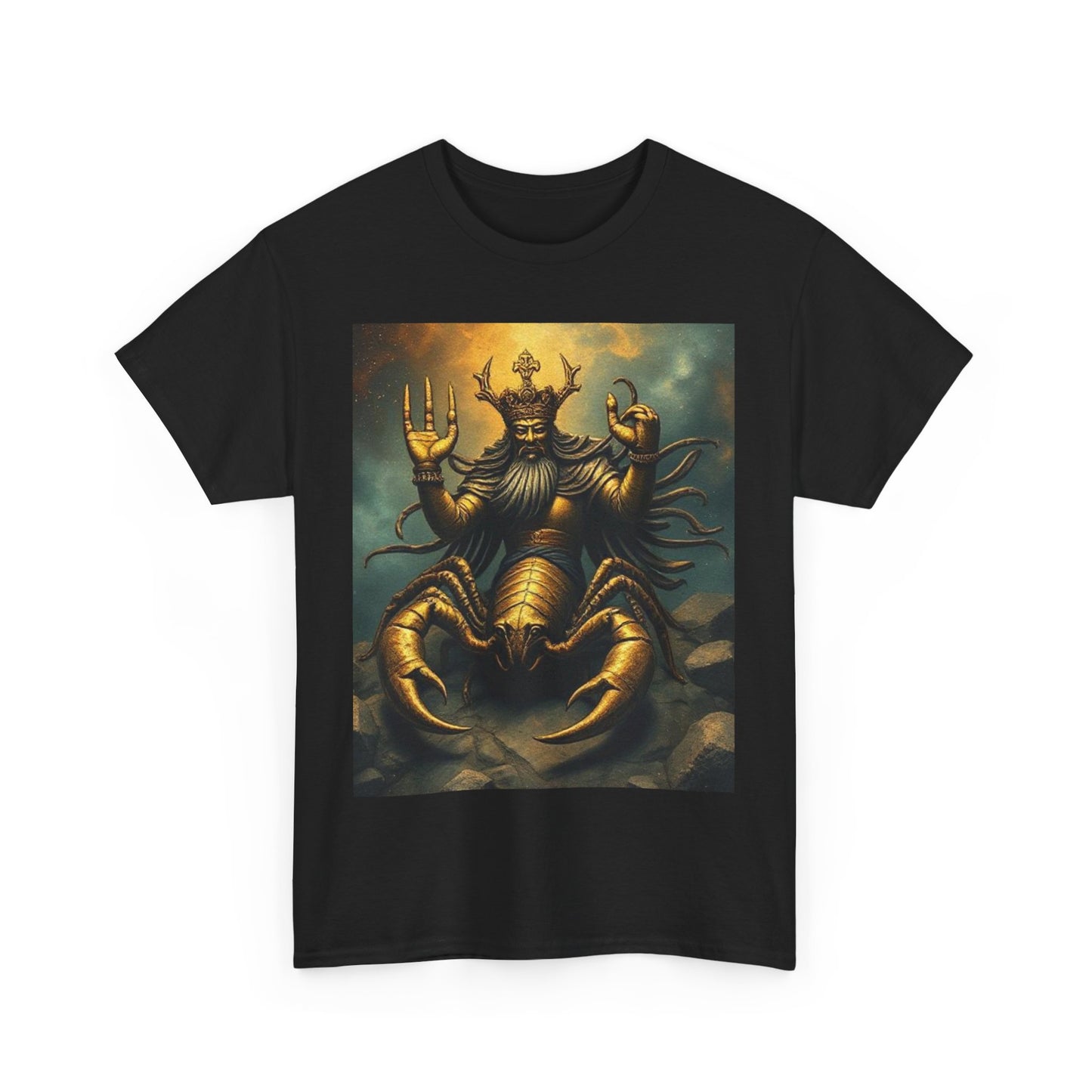 Unisex Heavy Cotton T-Shirt, Desert Scorpio King, Zodiac Design