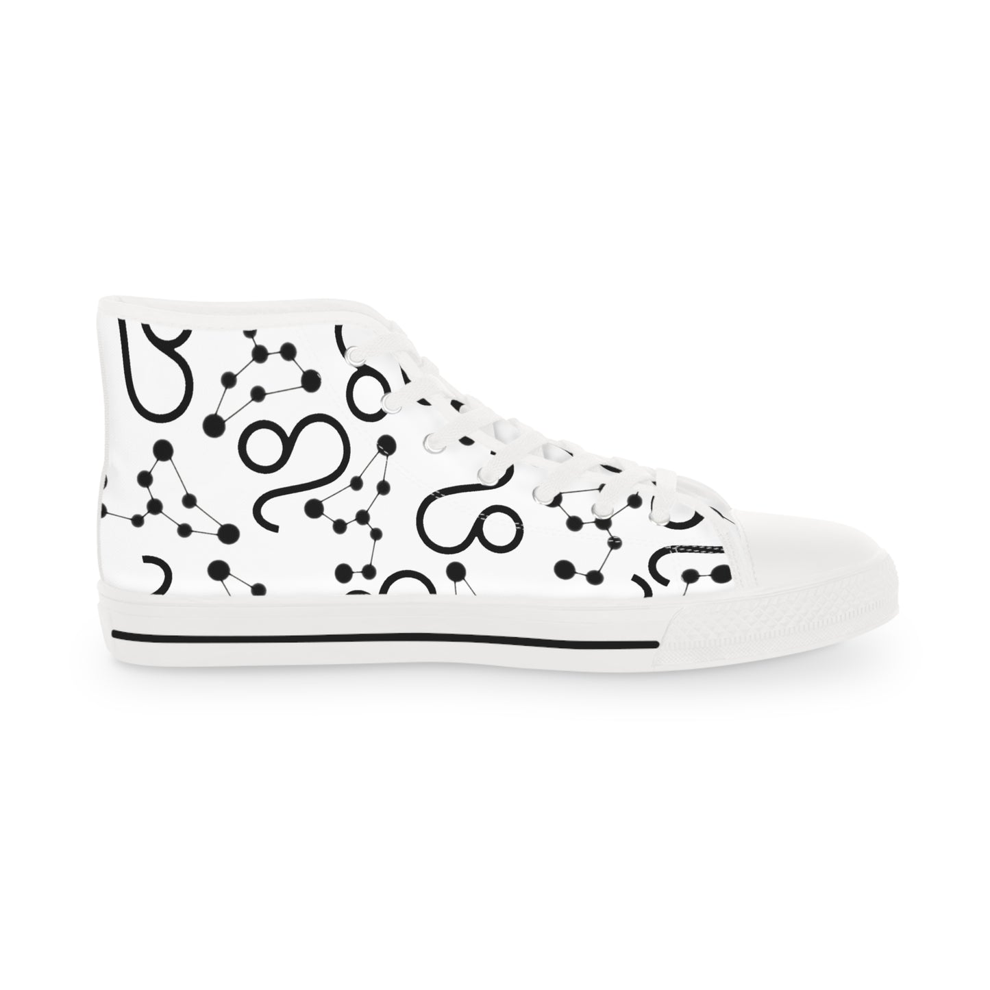 Men's High Top Sneakers, Breathable polyester canvas, Leo Zodiac Design