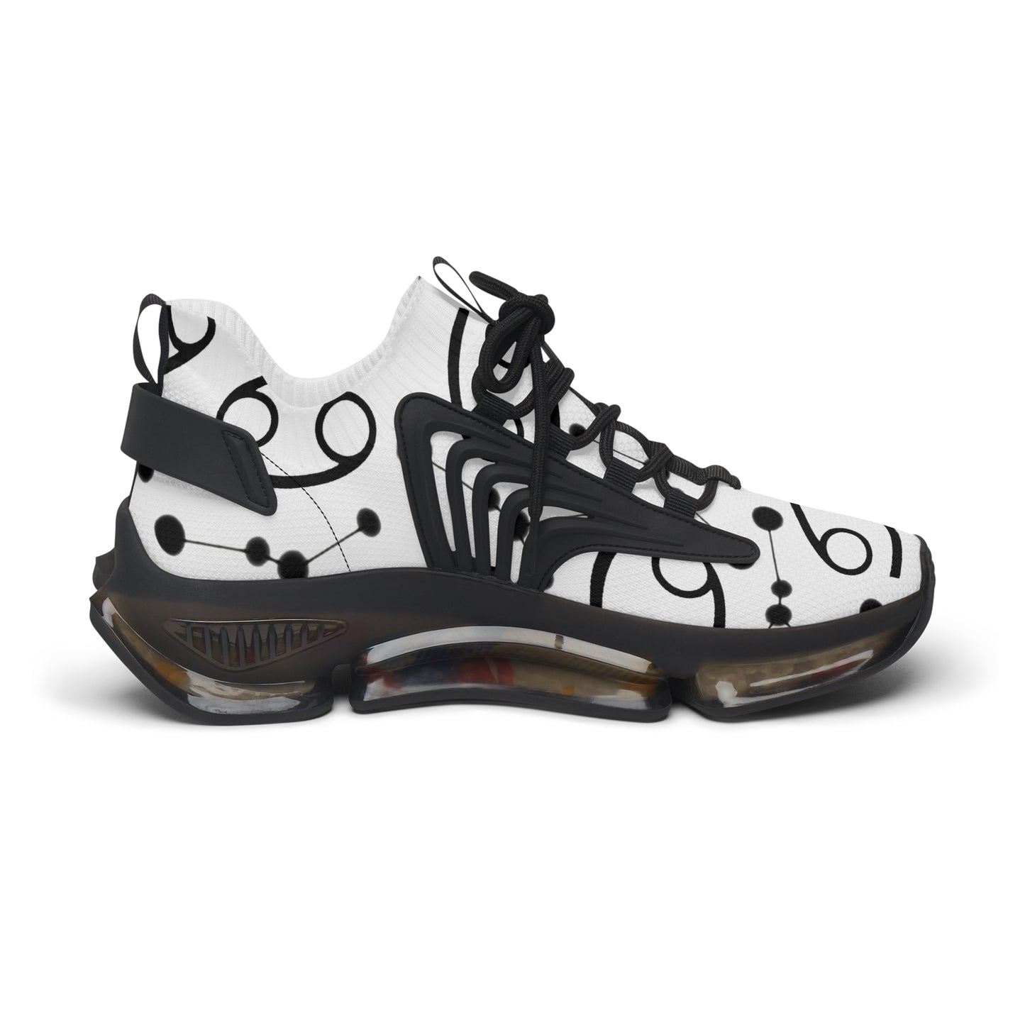 Women's Mesh Sneakers, Constellation & Symbol, Cancer Zodiac Sign, AOP