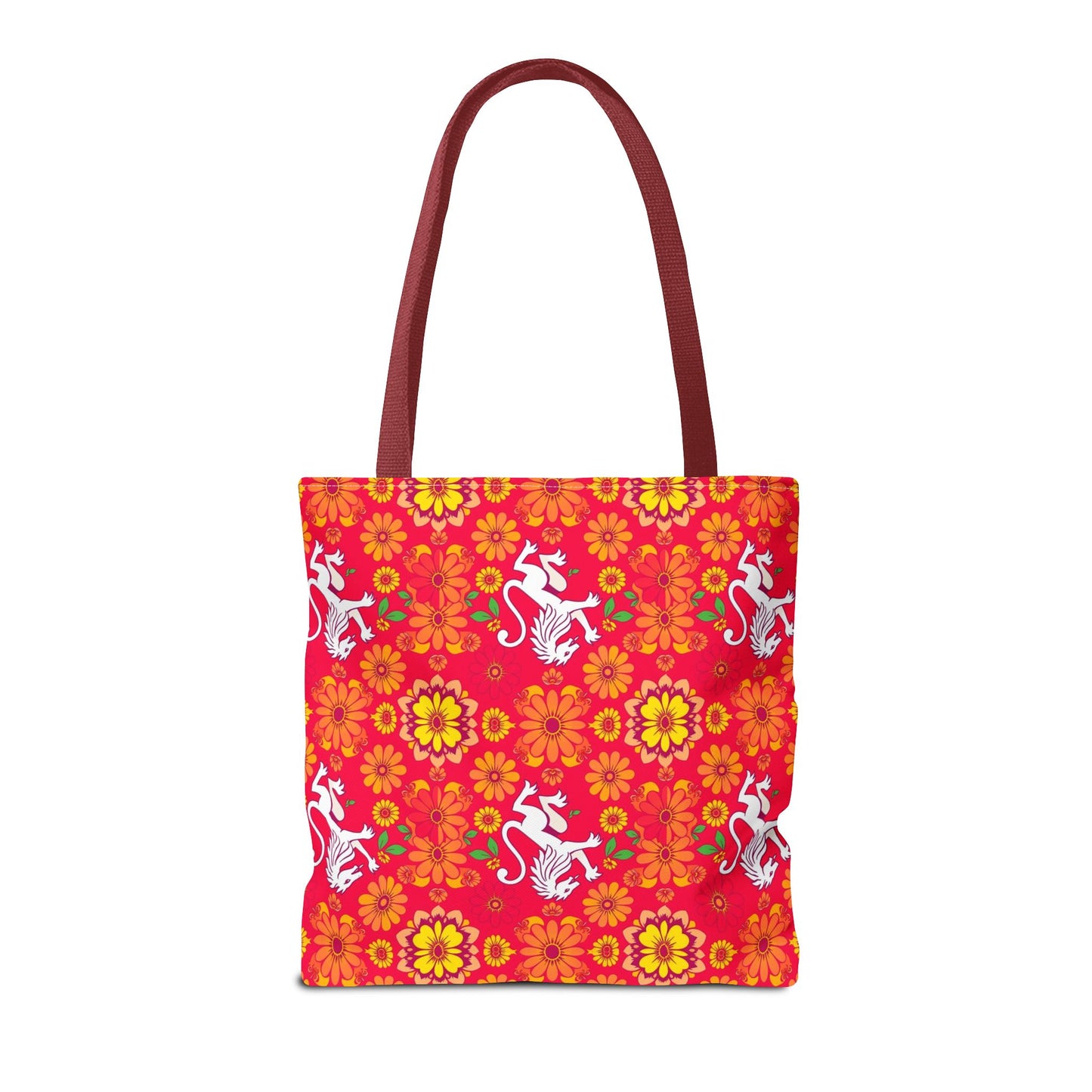 Tote Bag (AOP), Leo, Zodiac, Flower Pattern