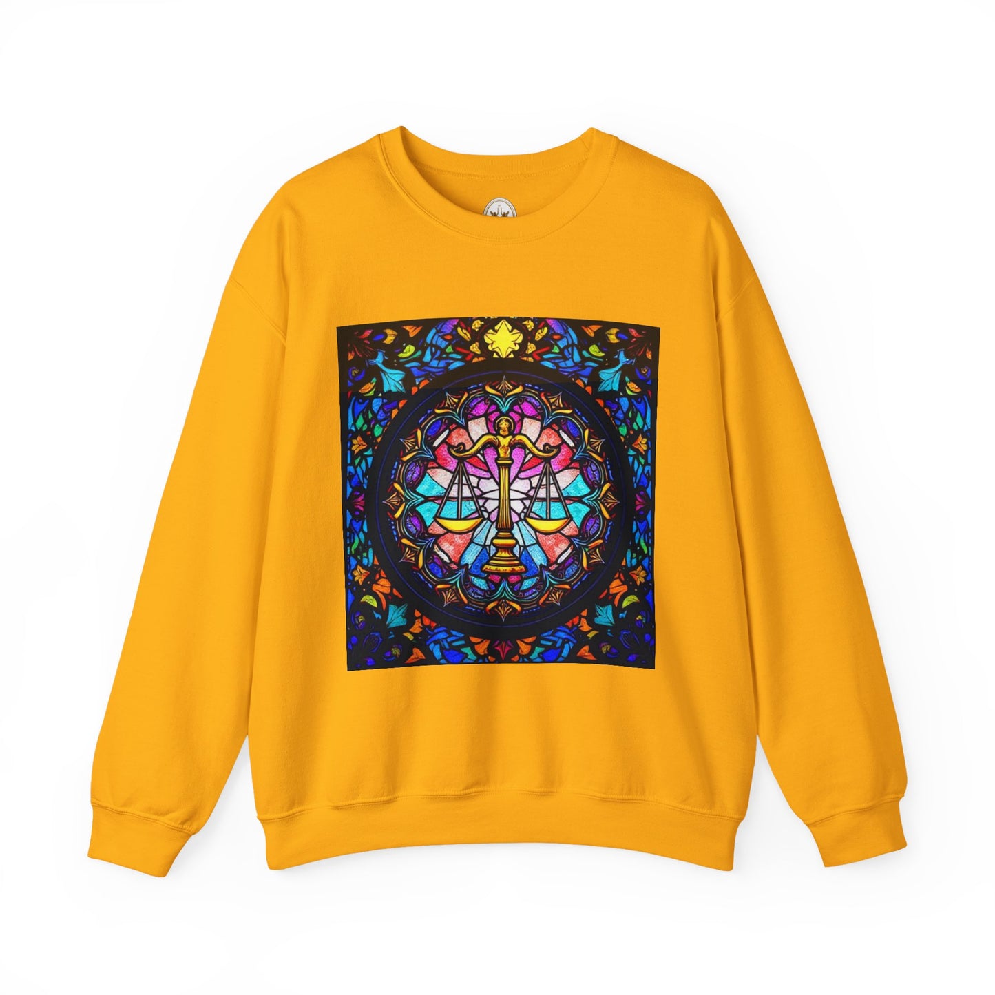 Unisex Heavy Blend™ Crewneck Sweatshirt, Glass 1, Libra Zodiac Design