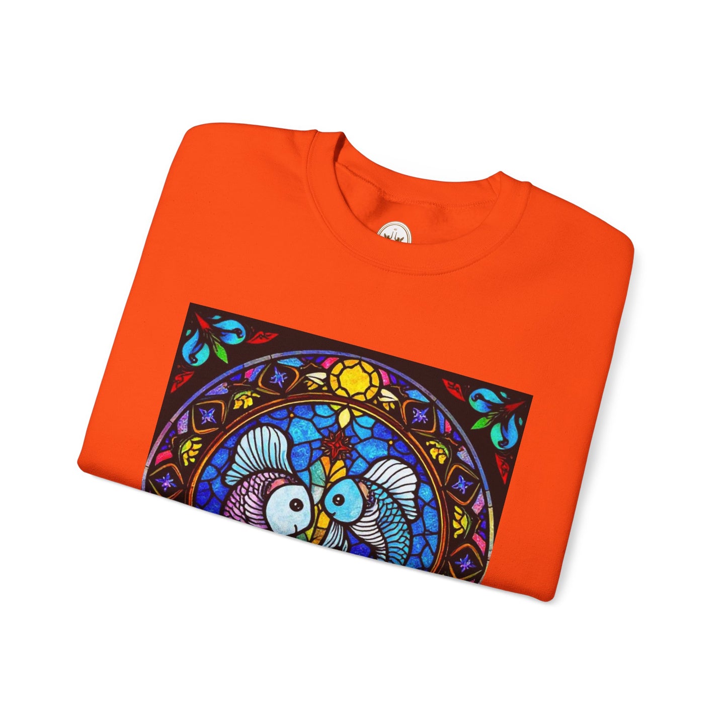 Unisex Heavy Blend™ Crewneck Sweatshirt, Glass, Pisces Zodiac Design