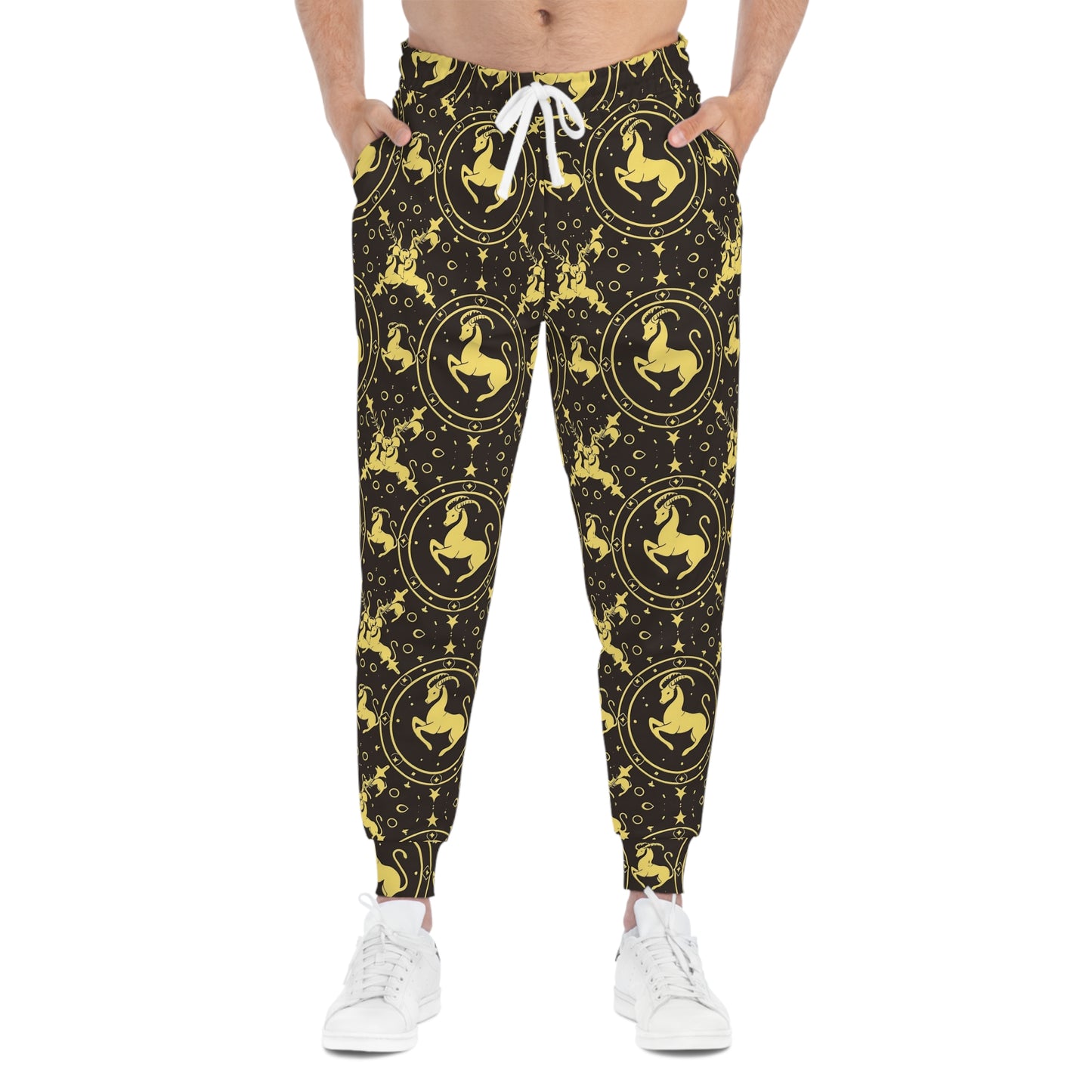 Athletic Joggers, Zodiac Design, Pattern v1, Capricorn, AOP