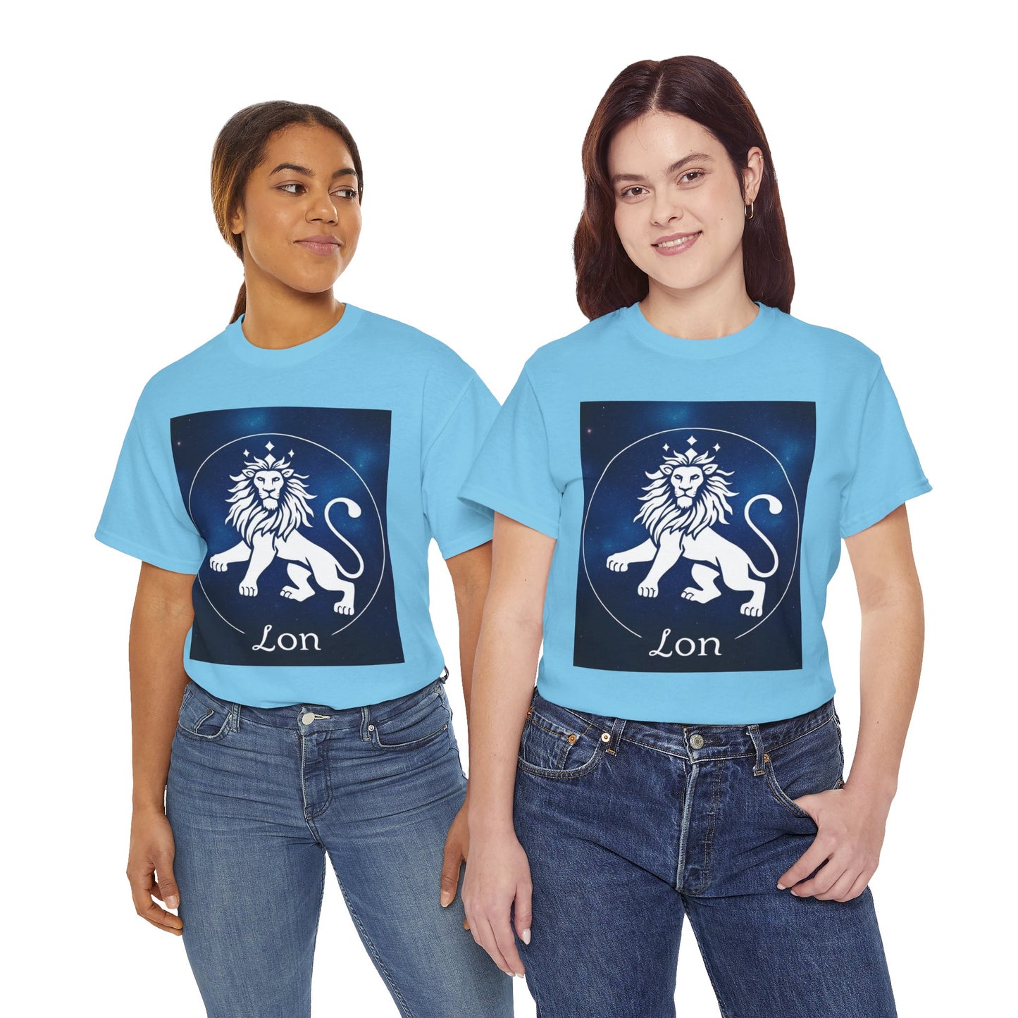 Unisex Heavy Cotton T-Shirt, Space Lion v1, Leo Zodiac Design