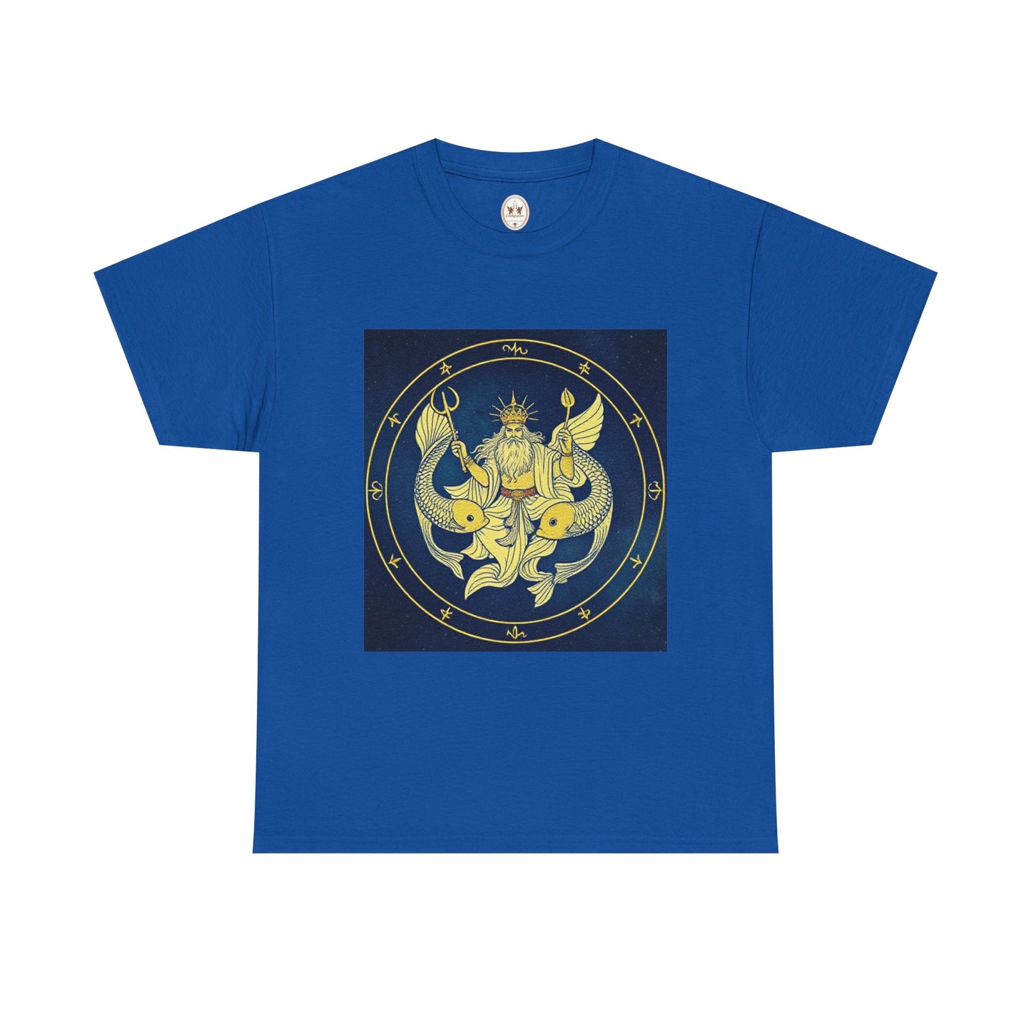 Unisex Heavy Cotton T-Shirt, King of Pisces, Zodiac Design