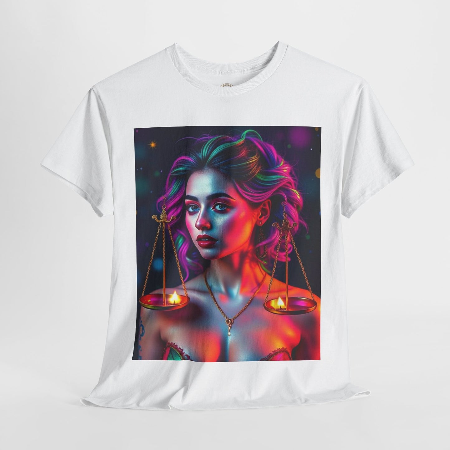 Unisex Heavy Cotton T-Shirt, Libra, Zodiac v3, Sexy Art