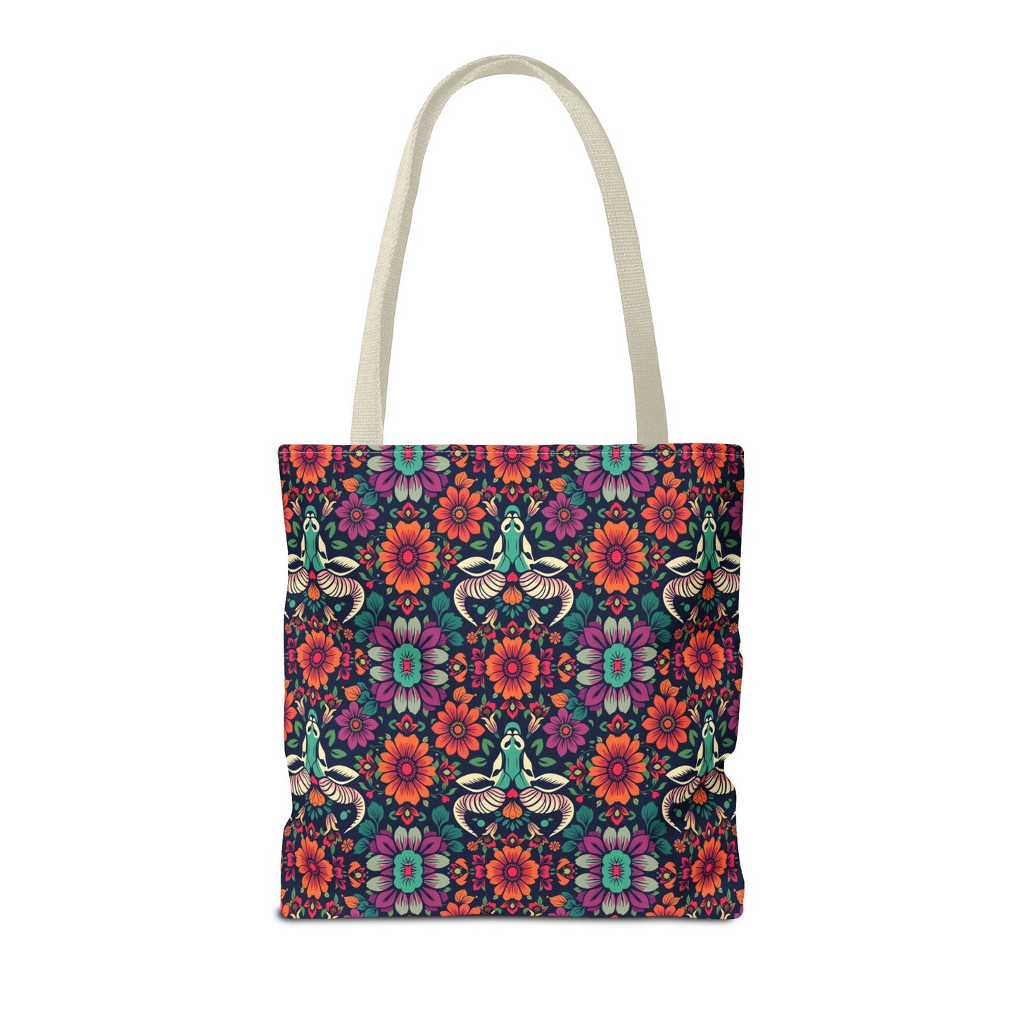 Tote Bag, (AOP), Taurus, Zodiac, Flower Pattern