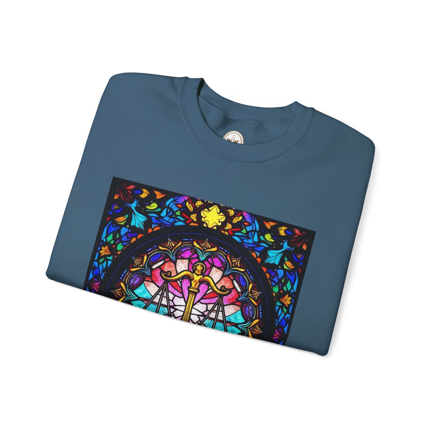 Unisex Heavy Blend™ Crewneck Sweatshirt, Glass 1, Libra Zodiac Design