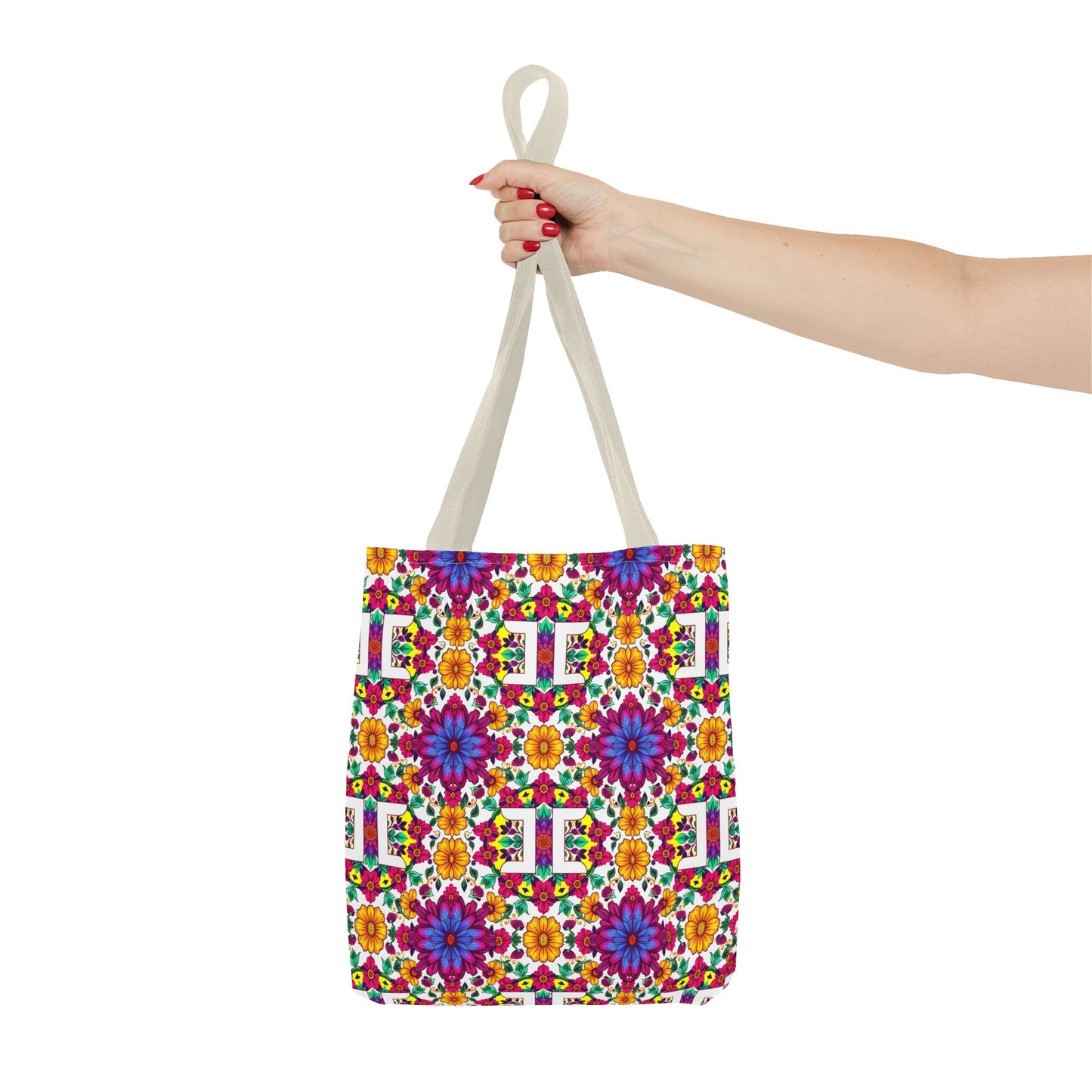 Tote Bag, (AOP), Gemini, Zodiac v3, Flower Pattern