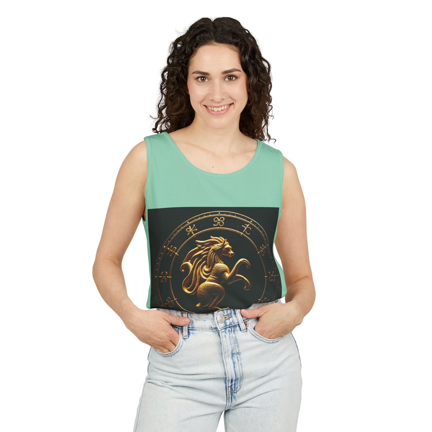 Unisex Garment-Dyed, Tank Top, Virgo Design, Planet Animal, 100% US cotton