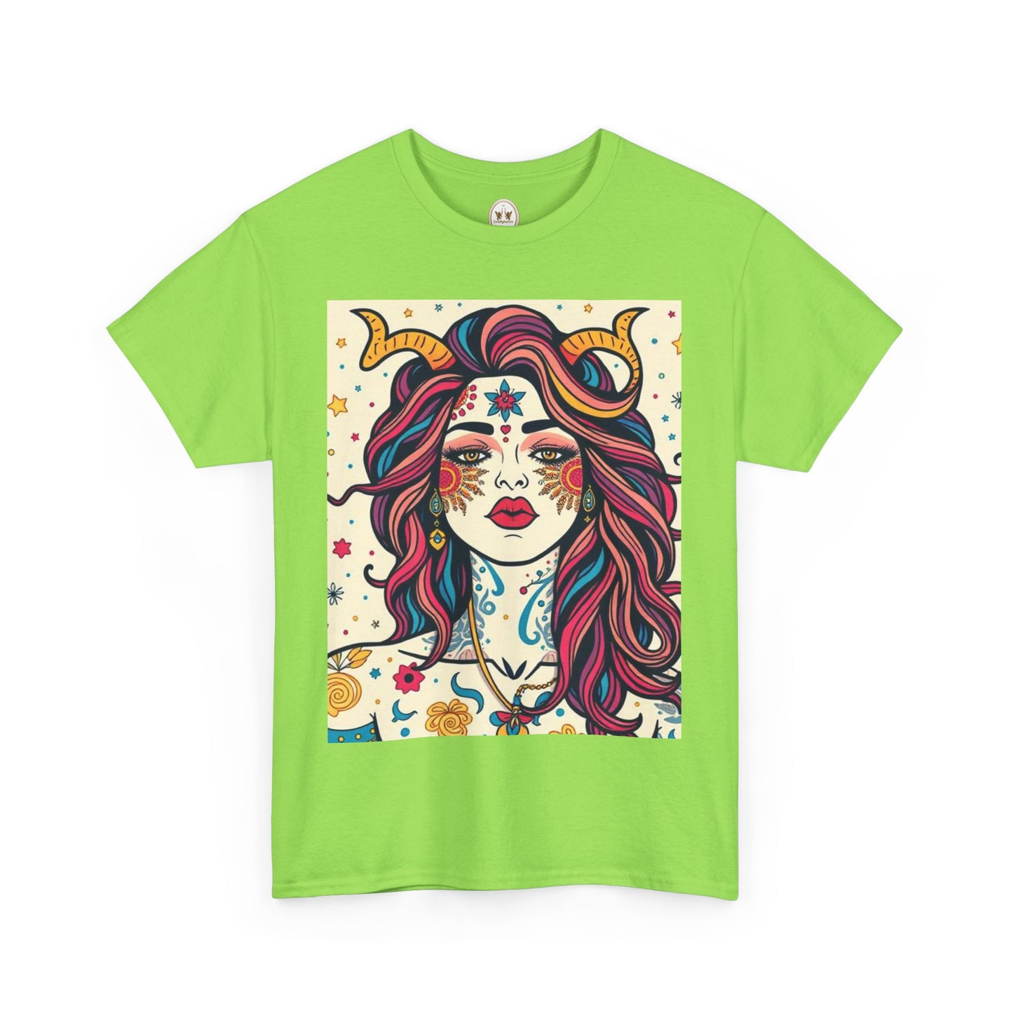 Unisex Heavy Cotton T-Shirt, Virgo, Zodiac v3, Sexy Art