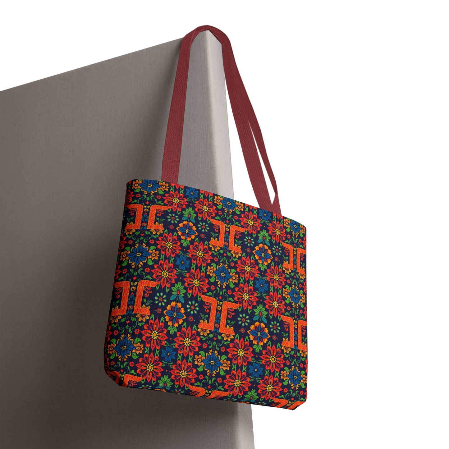 Tote Bag, (AOP), Gemini, Zodiac v1, Flower Pattern