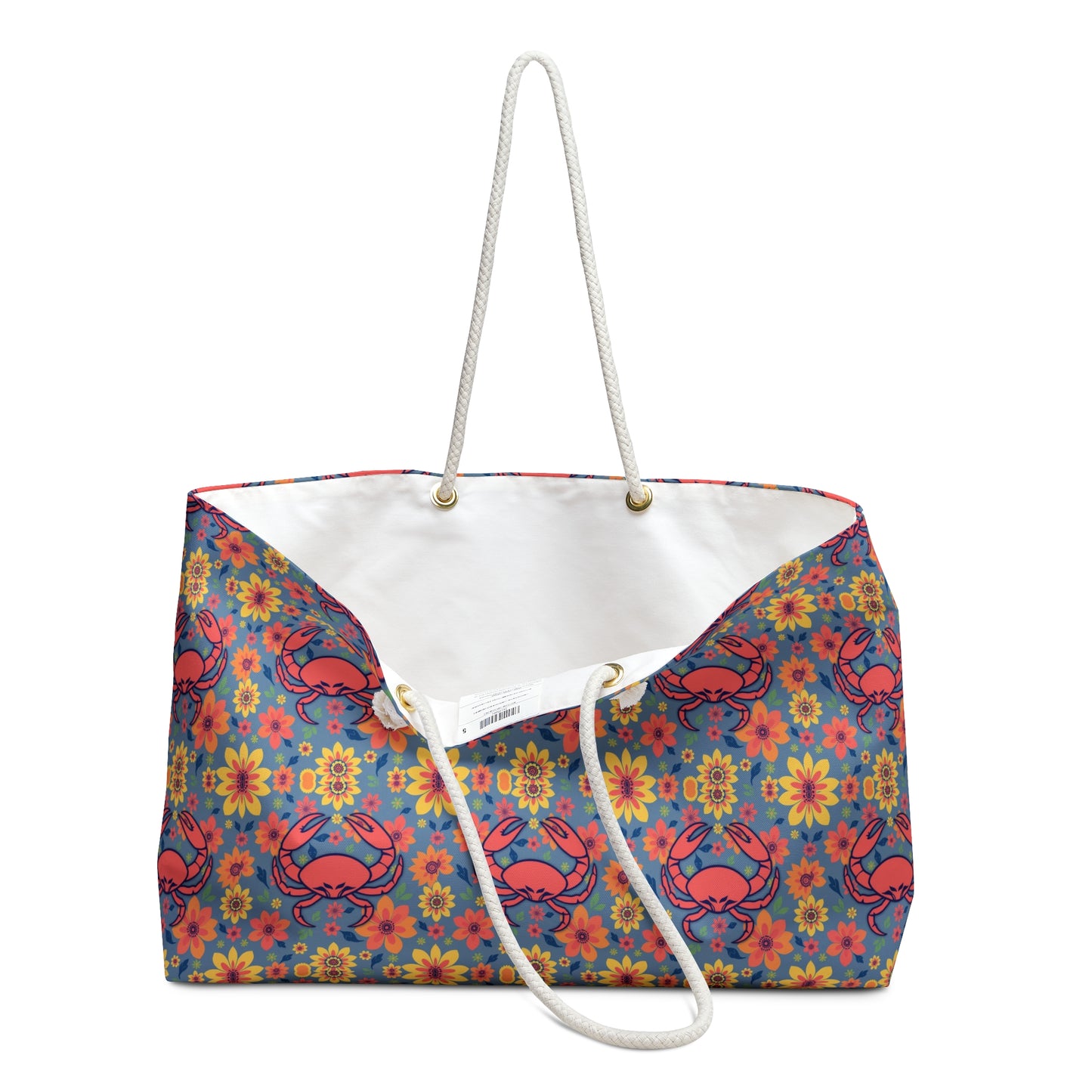 Weekender Bag, Cancer, Zodiac v2, Flower Pattern