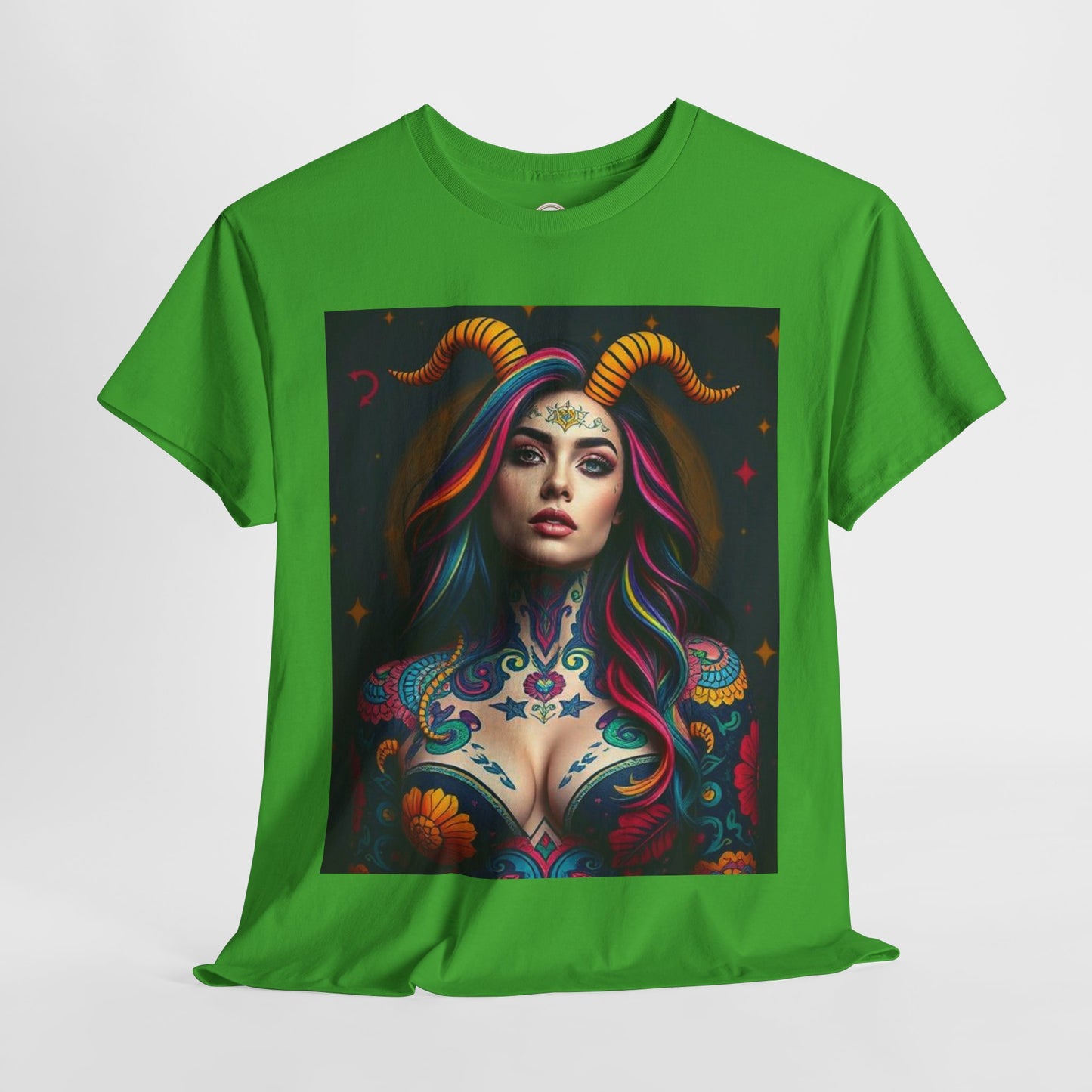Unisex Heavy Cotton T-Shirt, Capricorn, Zodiac, Sexy Art