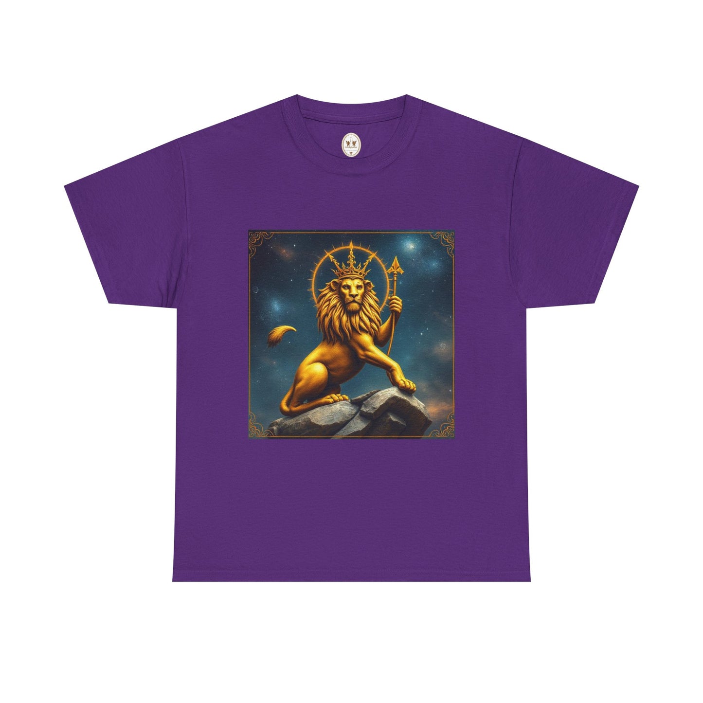 Unisex Heavy Cotton T-Shirt, King of Lions, Leo Zodiac Design