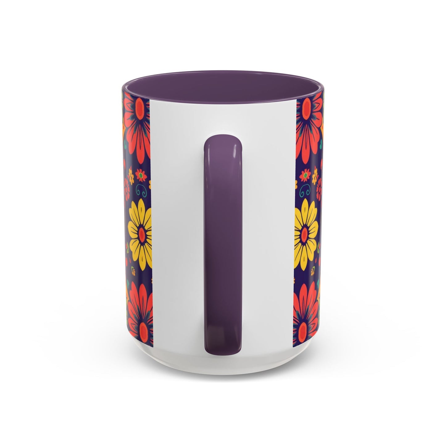 Accent Coffee Mug, Leo, Zodiac v3, Flower Pattern, (11, 15oz)