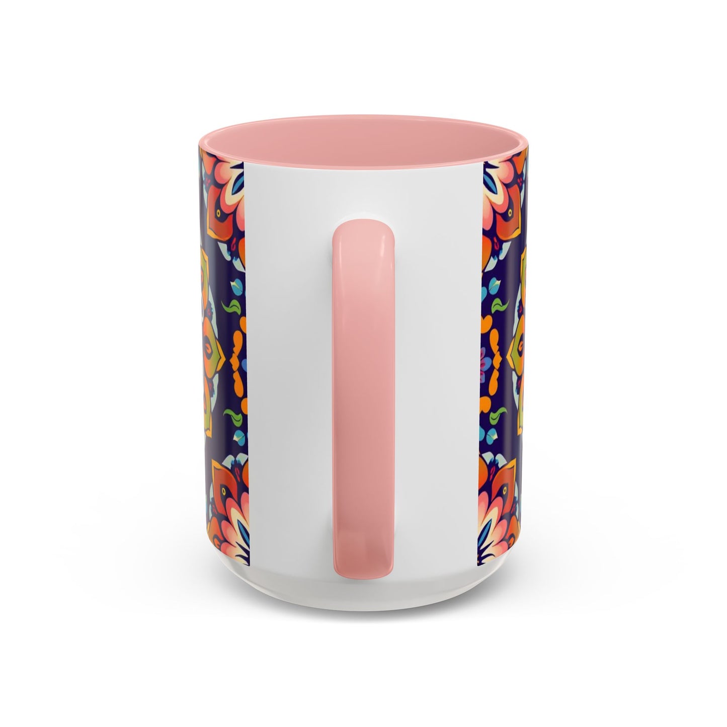 Accent Coffee Mug, Virgo, Zodiac v4. Flower Pattern, (11, 15oz)