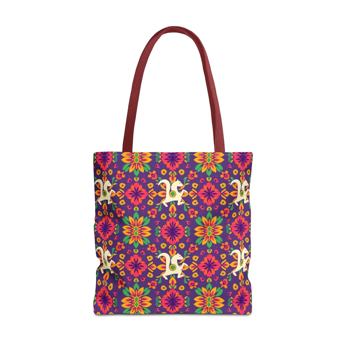Tote Bag, (AOP), Aquarius, Zodiac v3, Flower Pattern