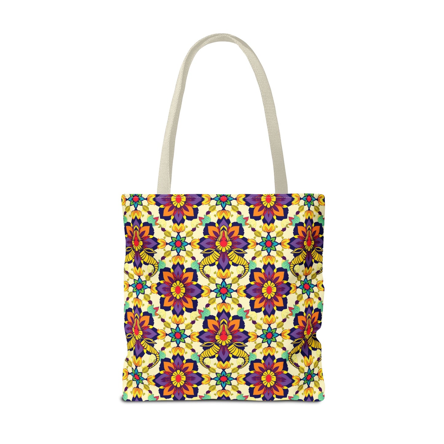Tote Bag, (AOP), Taurus, Zodiac v5, Flower Pattern