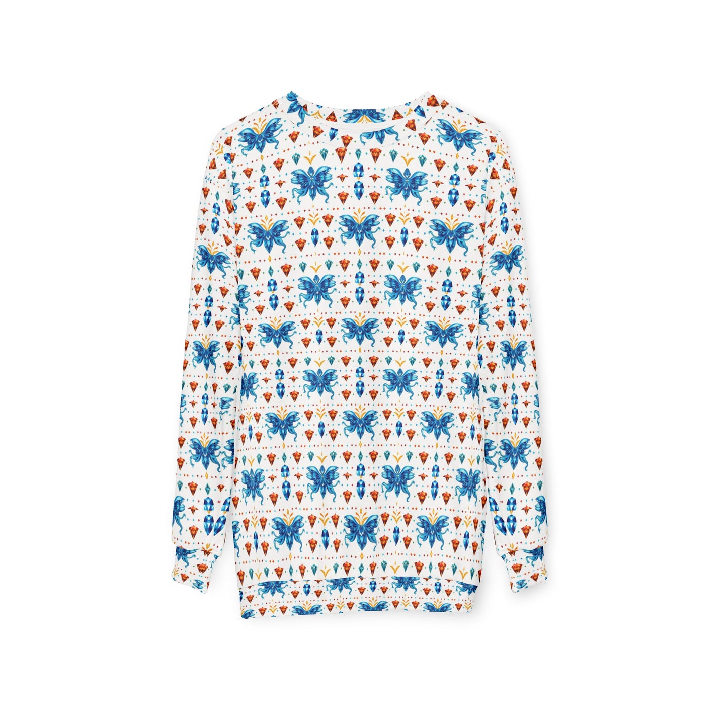 Unisex Sweatshirt (AOP), Aquarius, Zodiac v1, Jewel Pattern