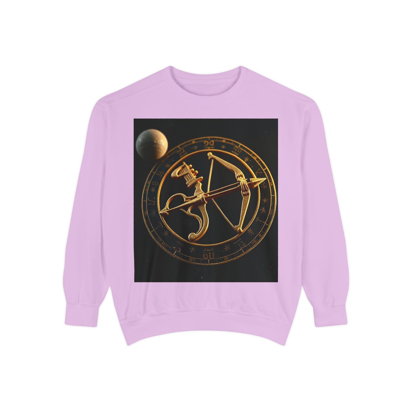 Garment-Dyed Sweatshirt, Unisex, Space Symbol Design, Sagittarius
