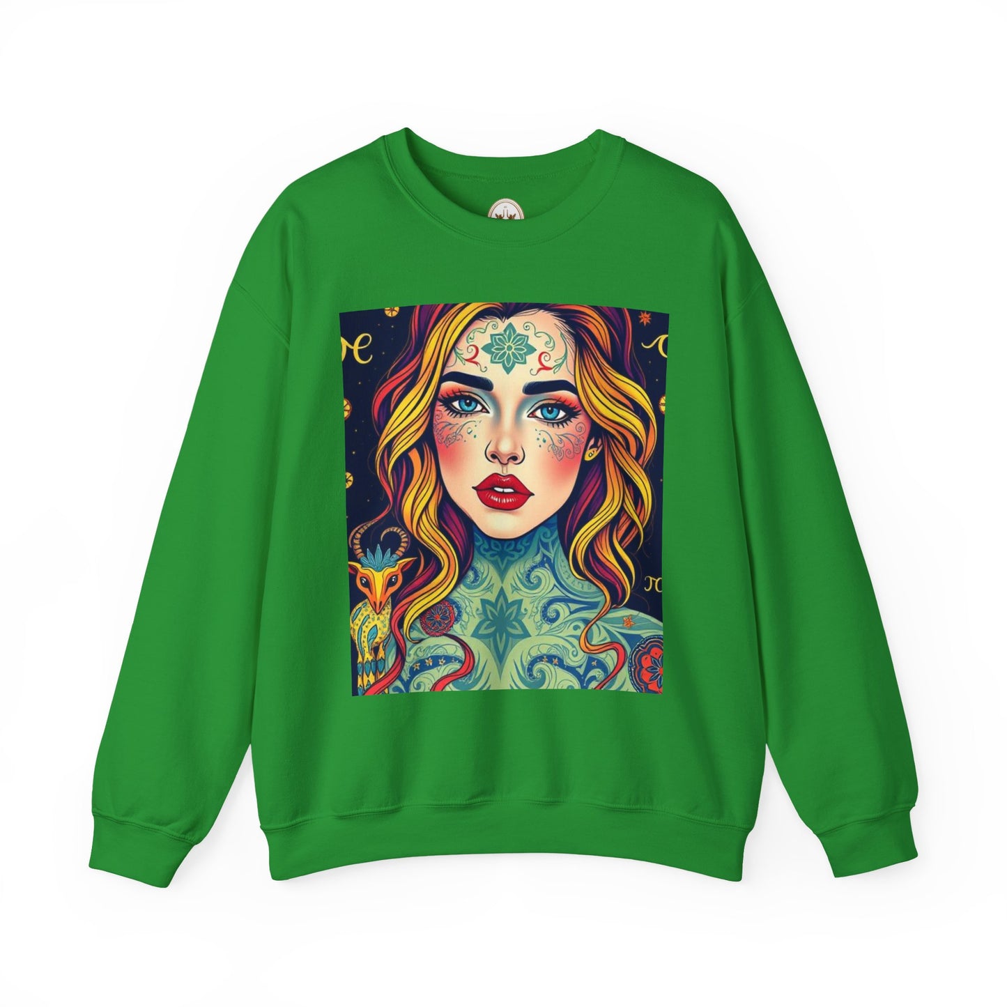 Unisex Heavy Blend™ Crewneck Sweatshirt, Aquarius, Zodiac, Sexy Pattern