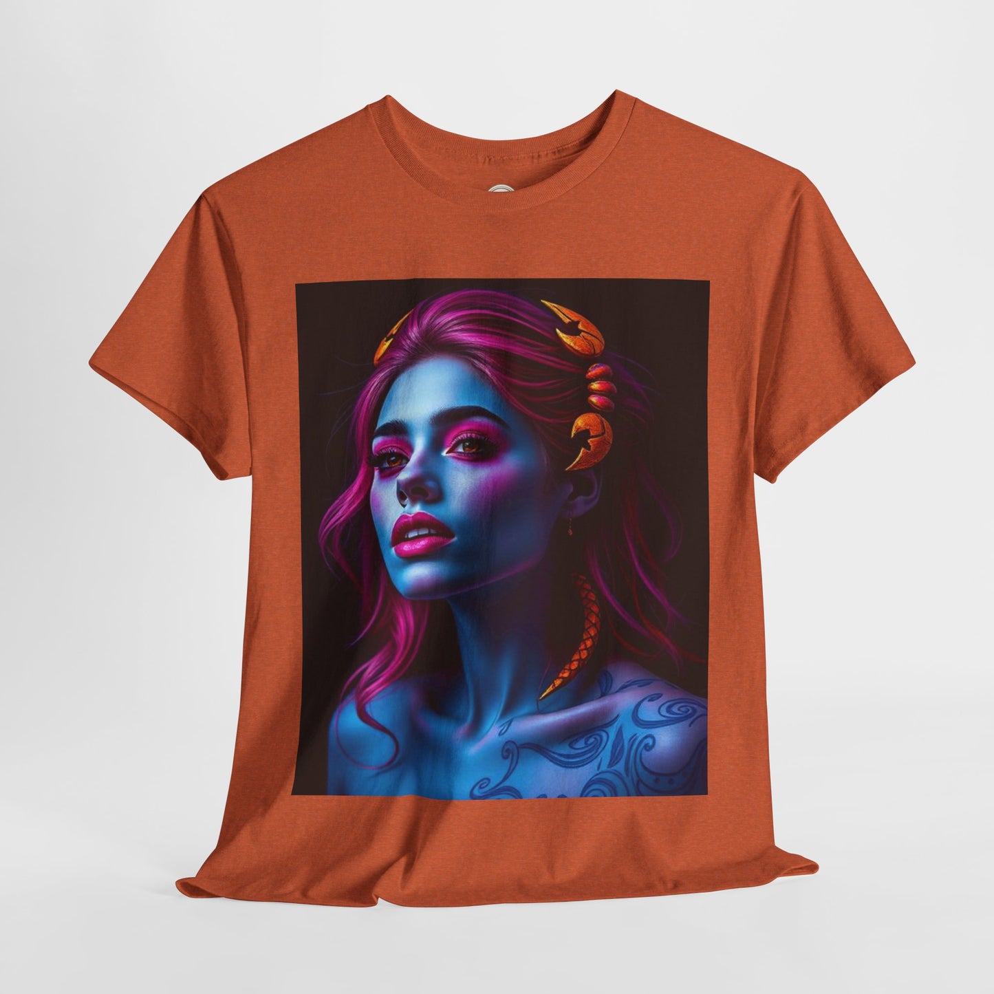 Unisex Heavy Cotton T-Shirt, Scorpio, Zodiac, Sexy Art