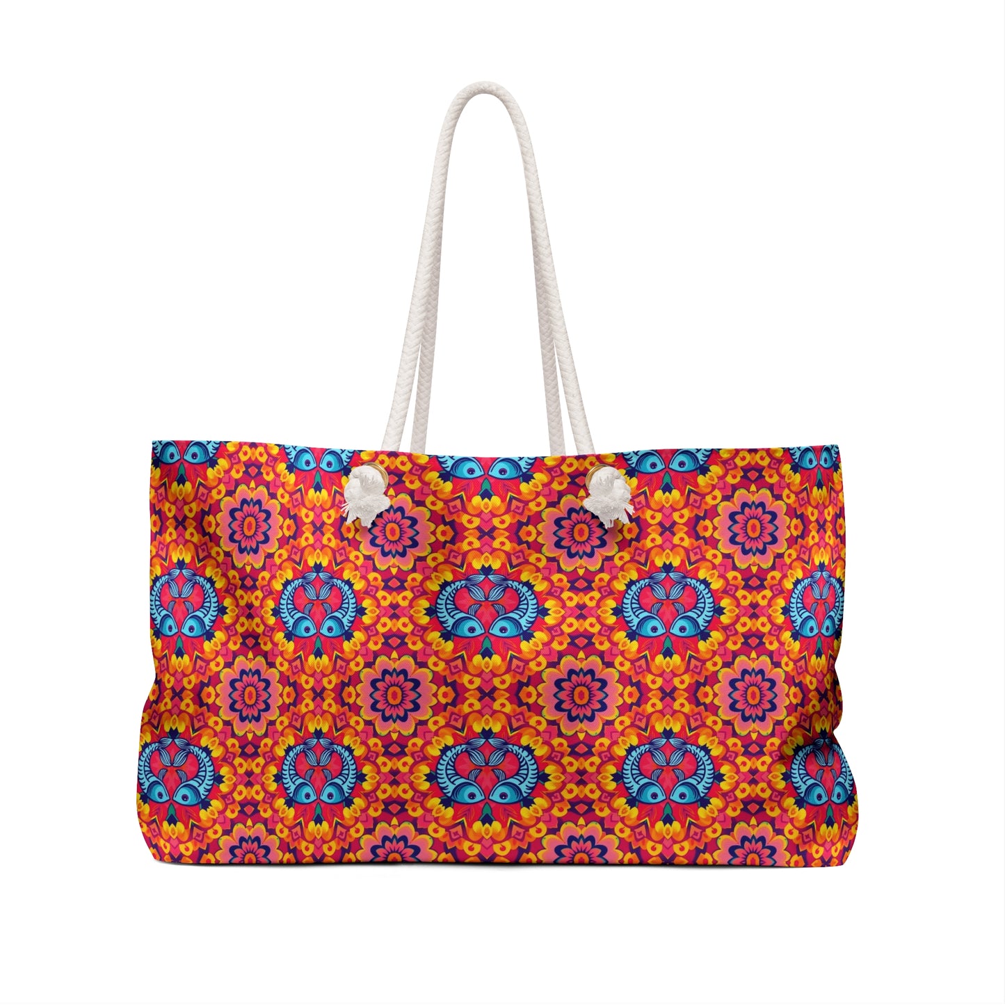 Weekender Bag, Pisces, Zodiac v1, Flower Pattern