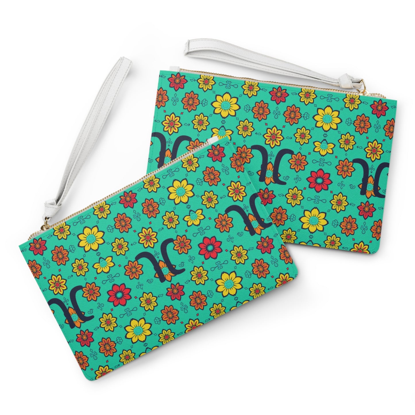 Clutch Bag, Aquarius, Zodiac, Flower Pattern