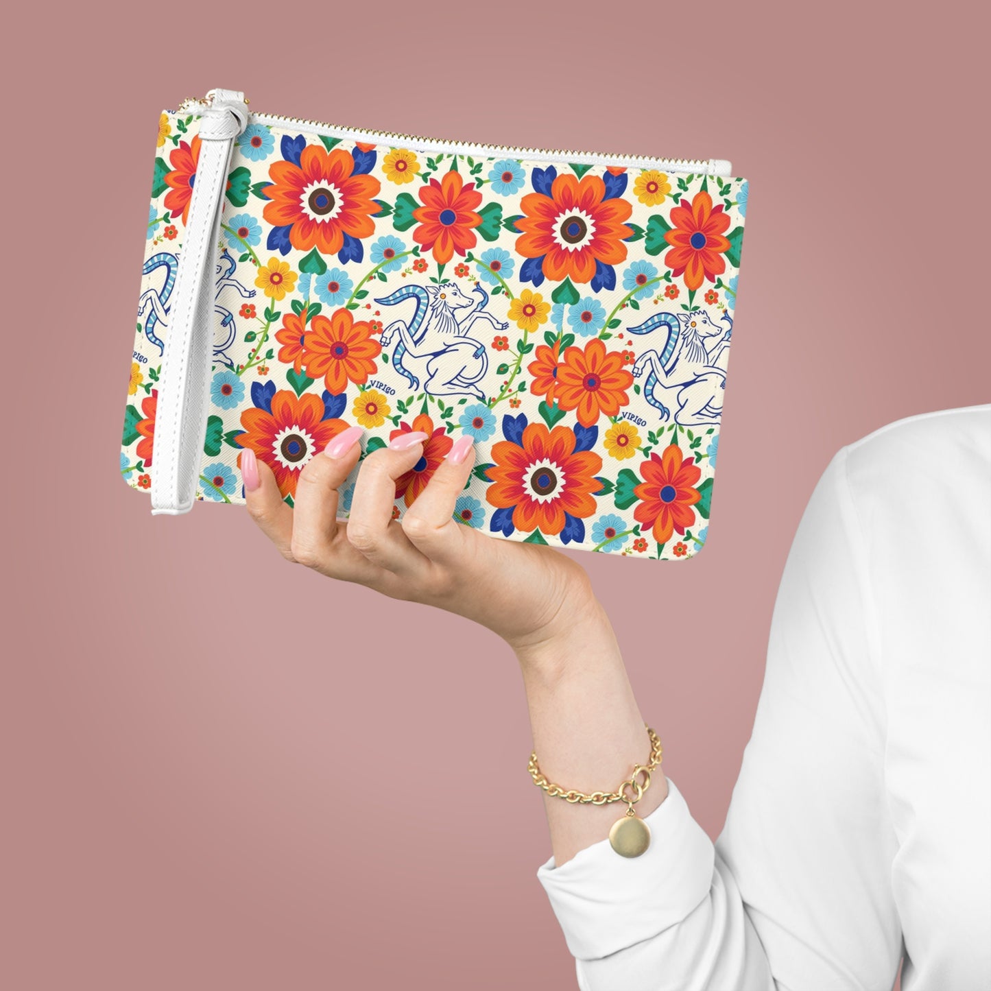 Clutch Bag, Virgo, Zodiac, Flower Pattern