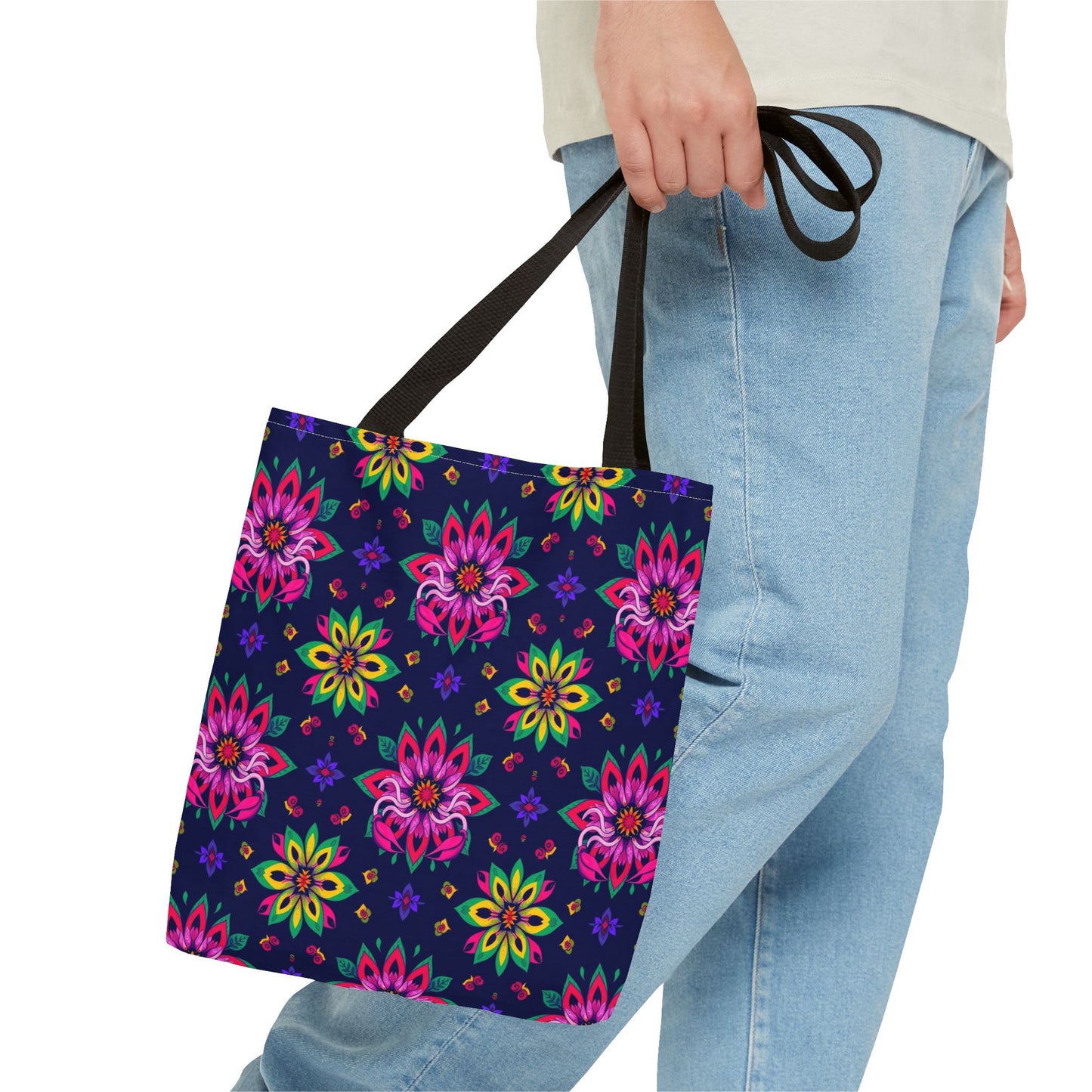 Tote Bag (AOP), Scorpio, Zodiac v2, Flower Pattern