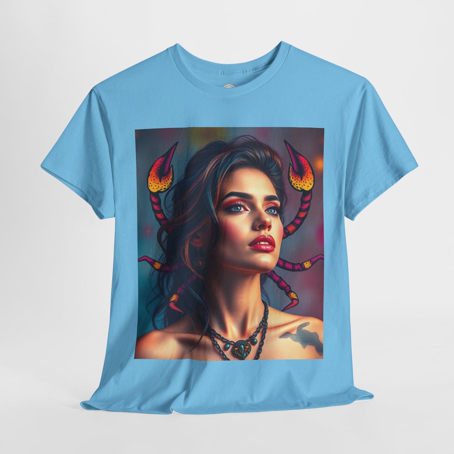 Unisex Heavy Cotton T-Shirt, Scorpio, Zodiac v2, Sexy Art