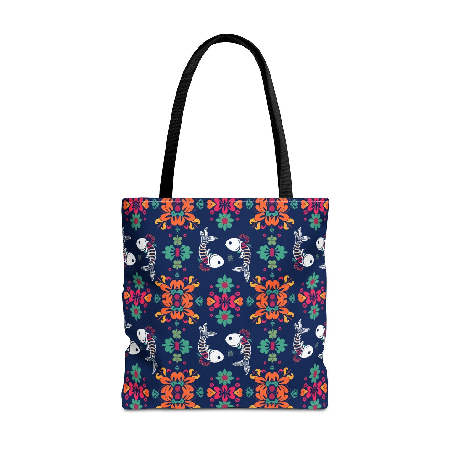 Tote Bag (AOP), Pisces, Zodiac, Flower Pattern