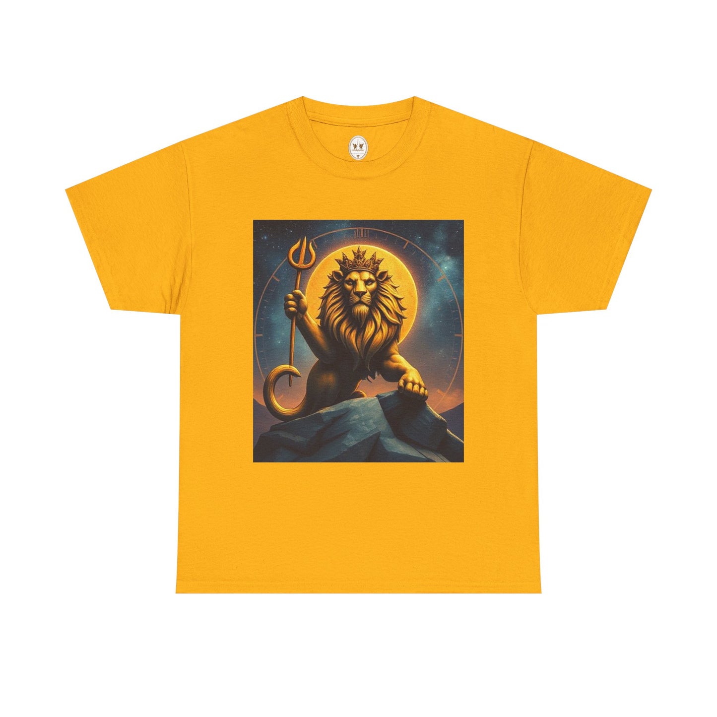 Unisex Heavy Cotton T-Shirt, King of Lions v2, Leo Zodiac Design
