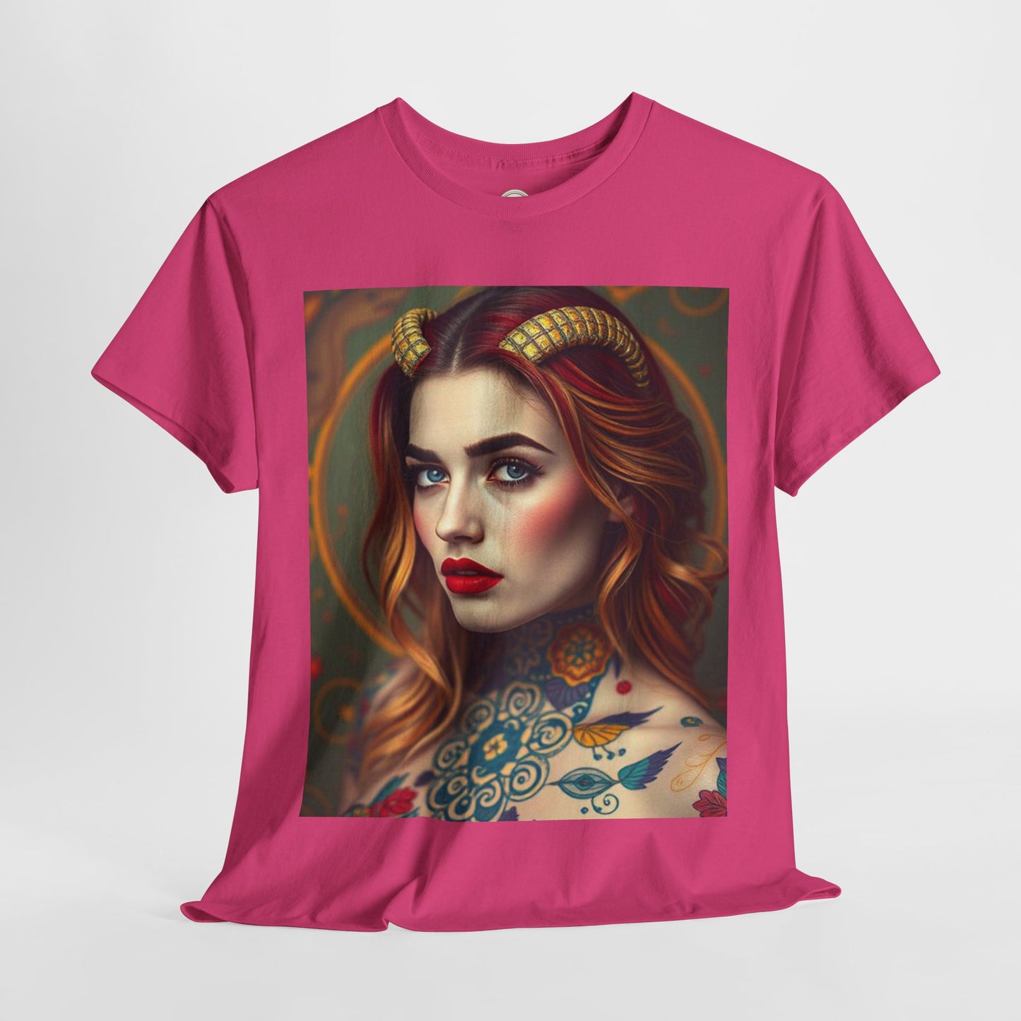 Unisex Heavy Cotton T-Shirt, Capricorn, Zodiac v3, Sexy Art