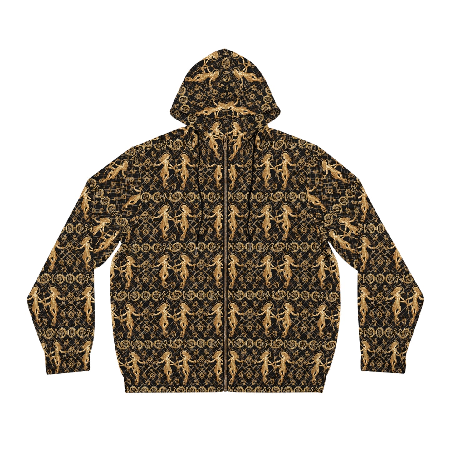Full-Zip Hoodie (AOP), Gemini, Zodiac v2, Pattern