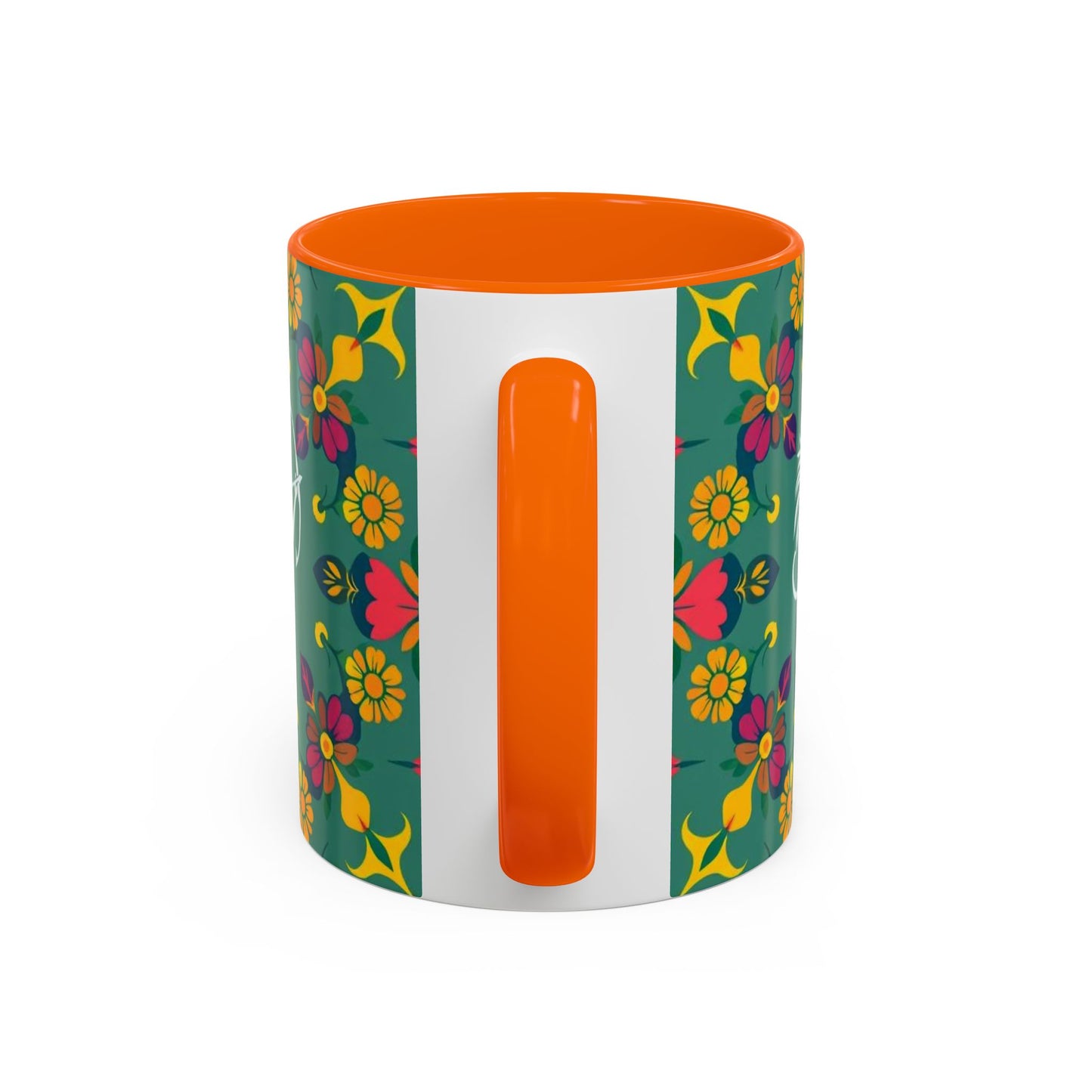 Accent Coffee Mug, Sagittarius, Zodiac. Flower Pattern, (11, 15oz)