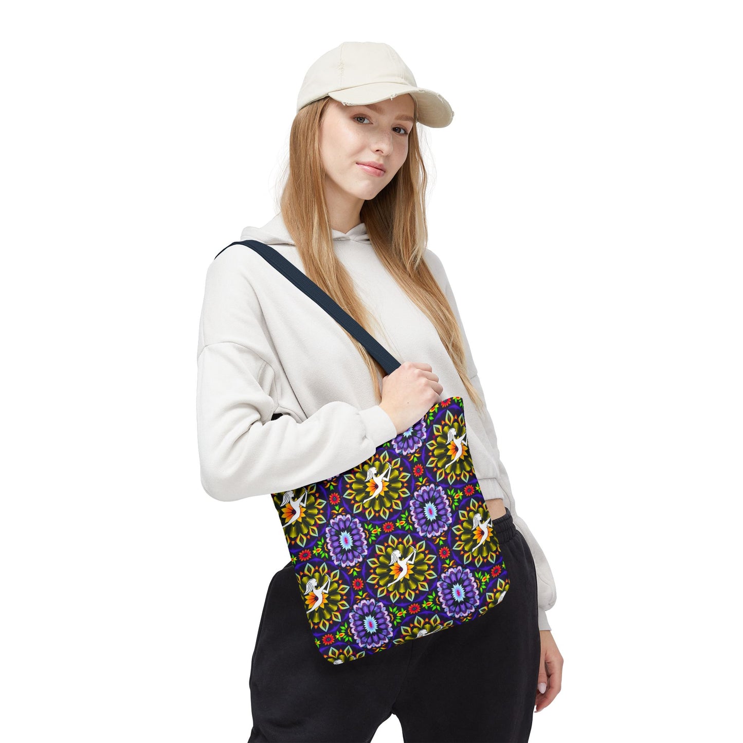 Tote Bag (AOP), Sagittarius, Zodiac v2, Flower Pattern