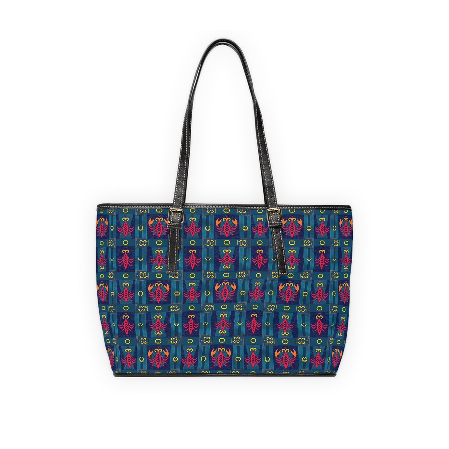 Leather Shoulder Bag, Scorpio, Zodiac v1, Shapes Pattern