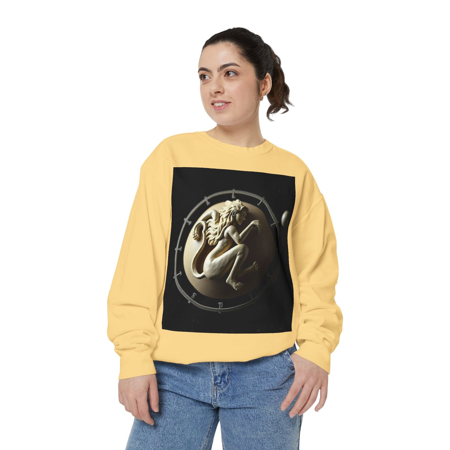 Garment-Dyed Sweatshirt, Unisex, Space Symbol Design, Virgo