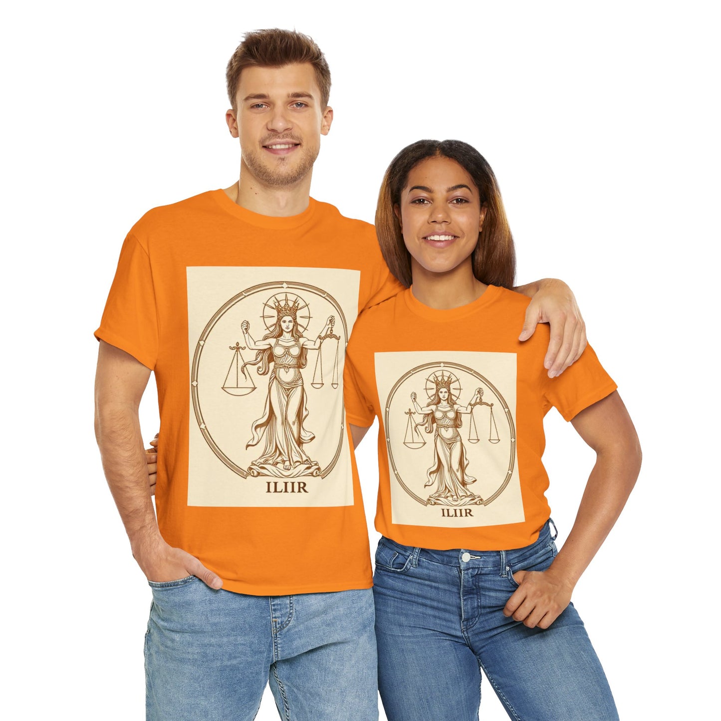 Unisex Heavy Cotton T-Shirt, Libra Goddess, Zodiac Design